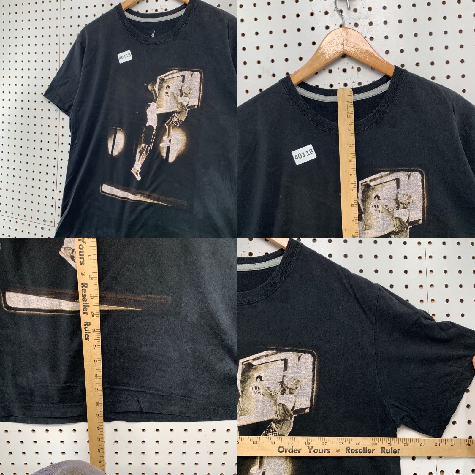Jordan Brand VINTAGE Jordan Shirt Mens XL Black Retro Michael Dunking Basketball 21.5x27.5 Size US XL / EU 56 / 4 - 8 Thumbnail