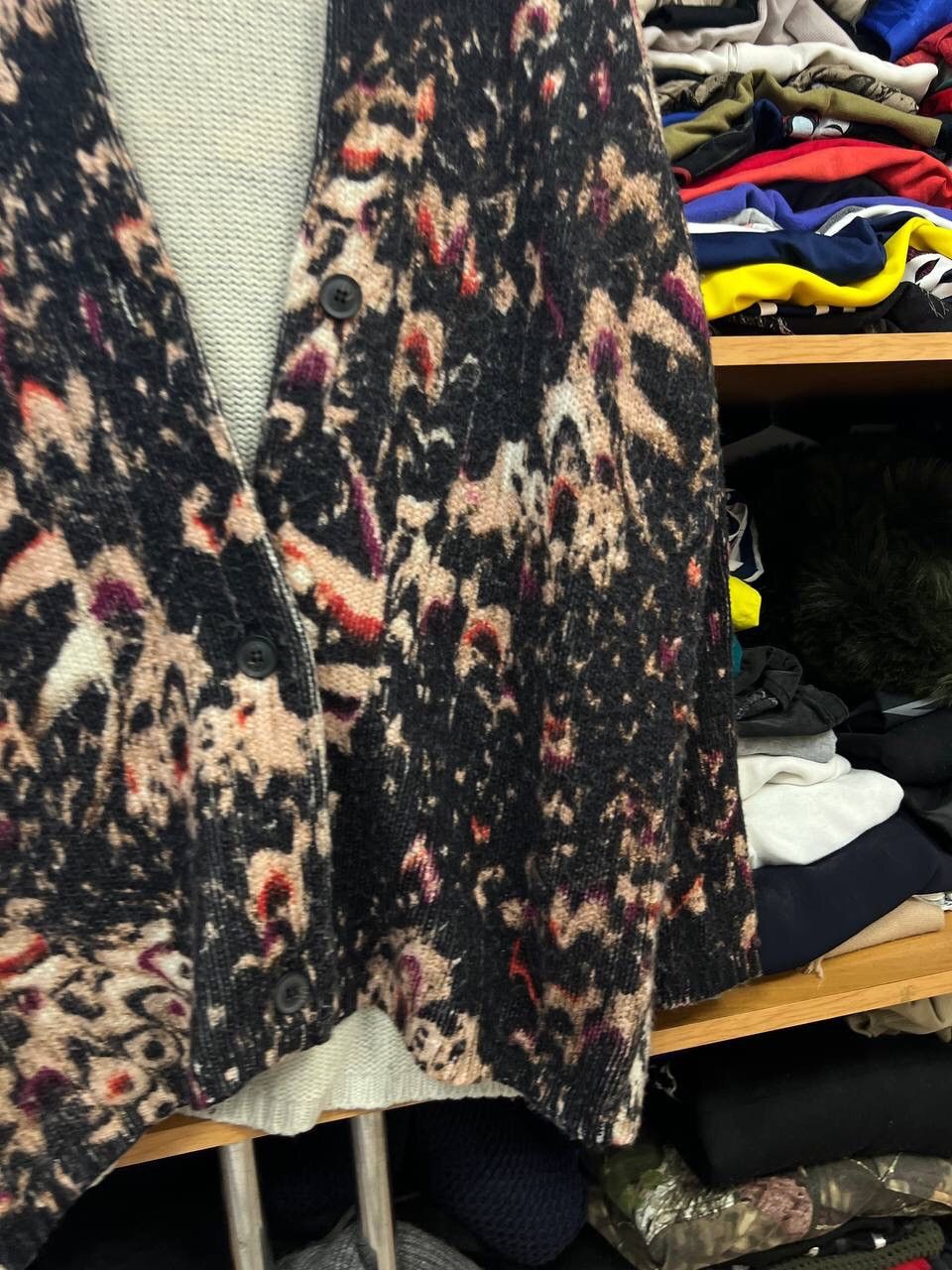 Allsaints × Designer Allsaints Avant Garde Multicolour Wool Cardigan Size XS / US 0-2 / IT 36-38 - 5 Thumbnail