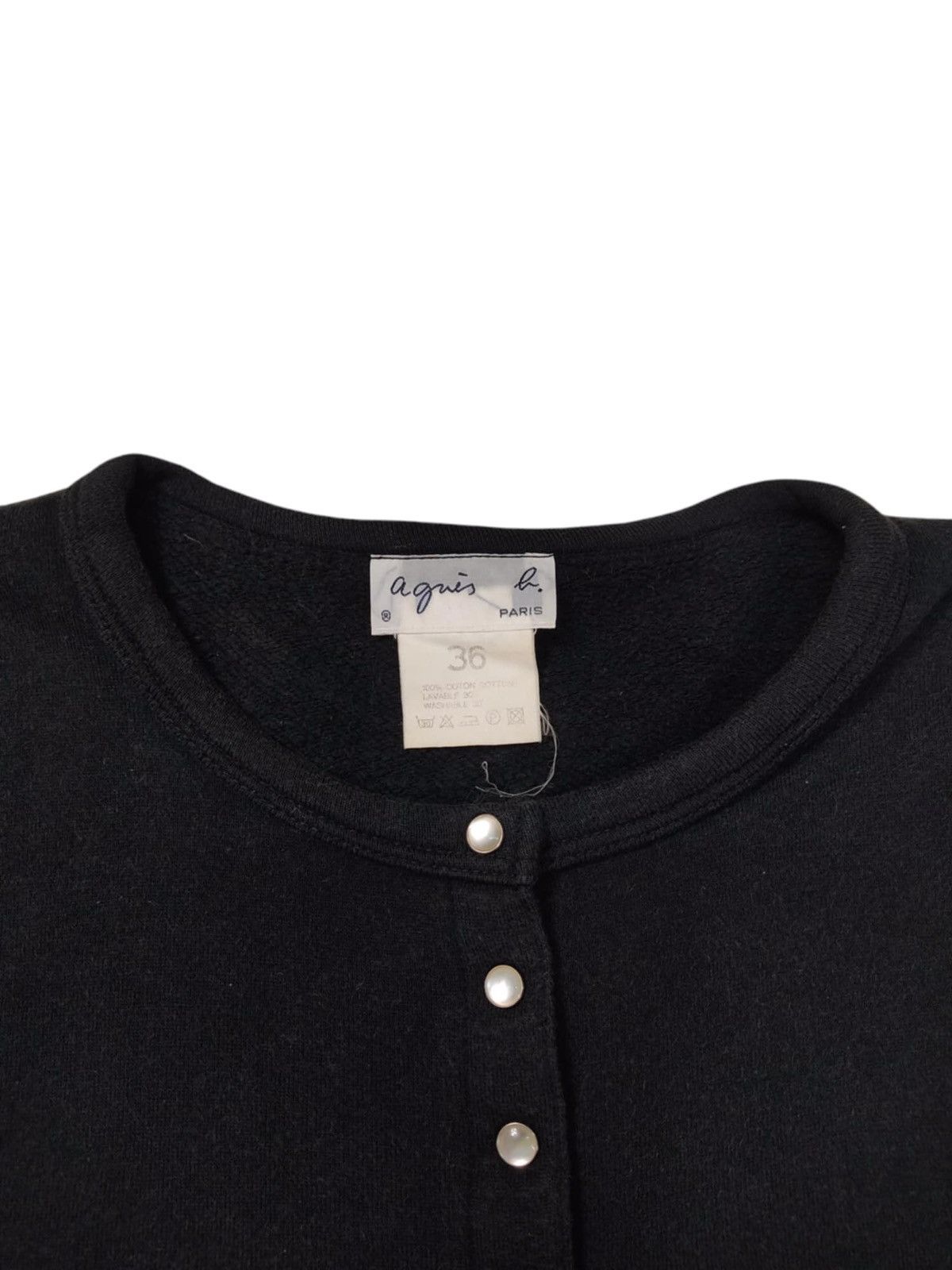 Vintage × agnes b. VINTAGE Agnes B Black Cashmere Le Petit Snap Cardigan Size M / US 6-8 / IT 42-44 - 4 Thumbnail