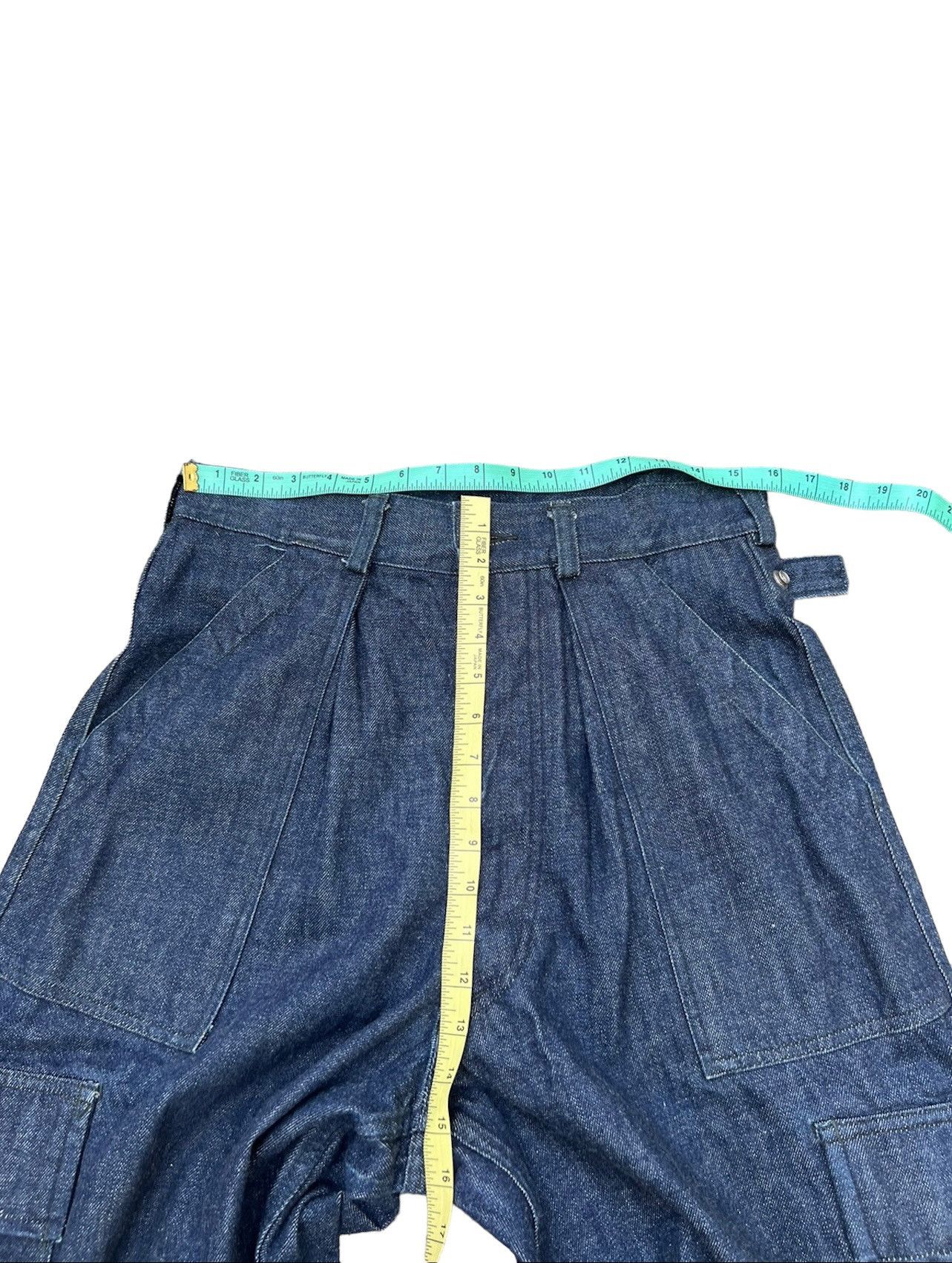 Evisu 90s EVISU EVIS Heavy Thick Baggy Denim Cropped Cargo Pant Size US 31 - 3 Thumbnail