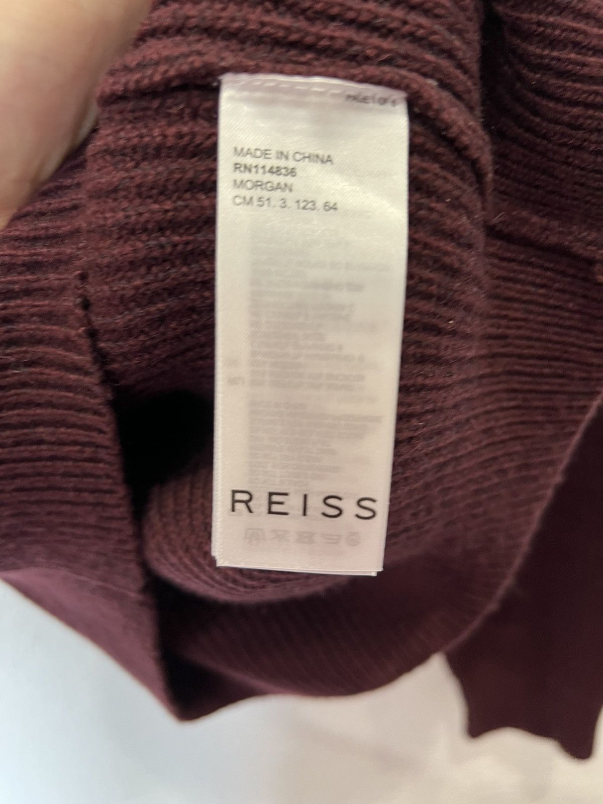 Reiss Reiss Mens Basic Sweater Knitted Cherry Red Size US M / EU 48-50 / 2 - 5 Thumbnail