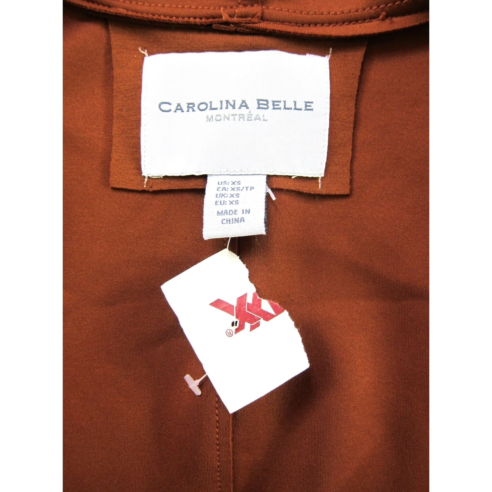 Vintage Nike Carolina Belle Montreal Trench Coat Jacket Open Hooded Brown Stretch XS Women Long Jacket coats Size XS / US 0-2 / IT 36-38 - 3 Thumbnail