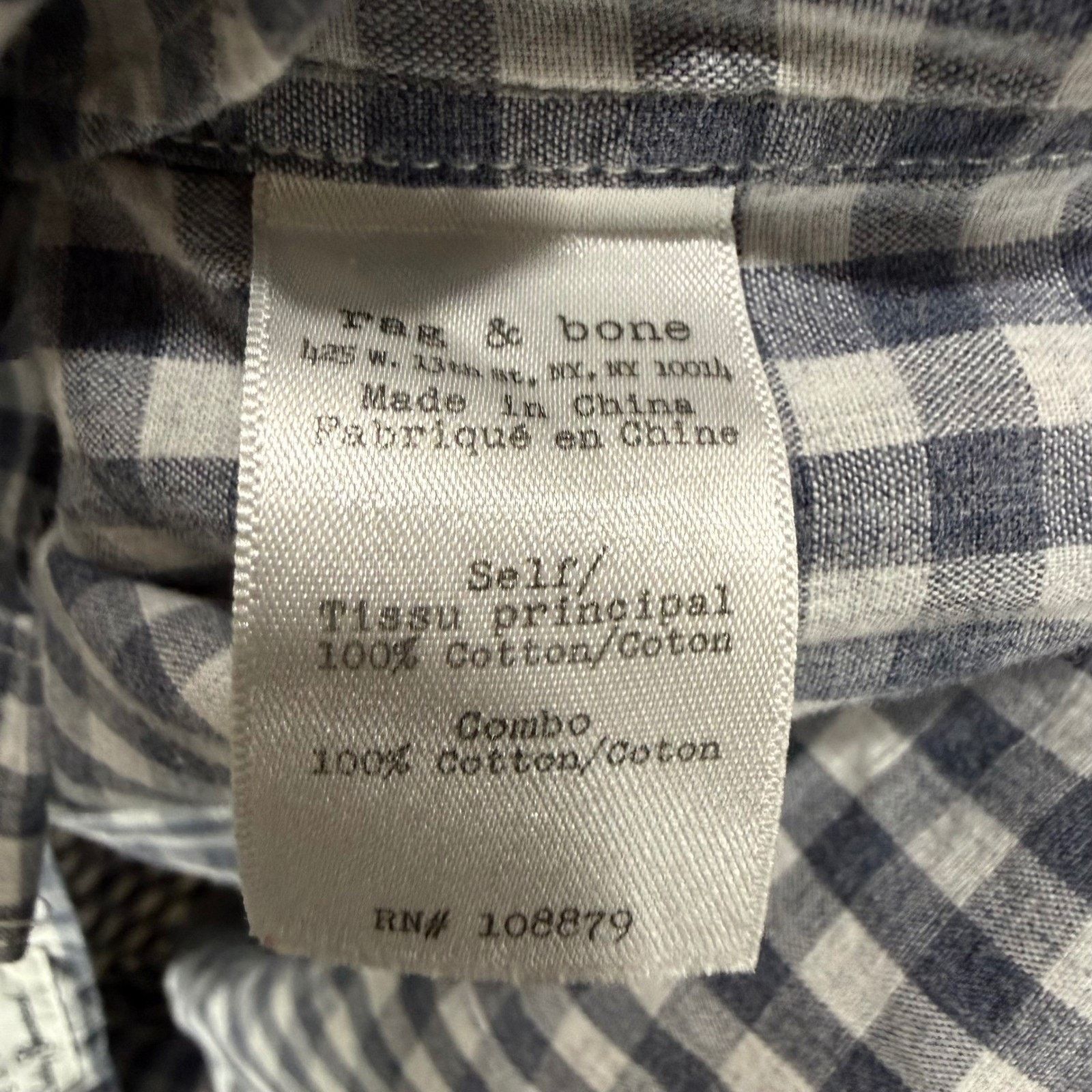 Rag & Bone Rag & Bone Mens Slim Fit Gingham Button Up Shirt Small Blue Size US S / EU 44-46 / 1 - 3 Thumbnail