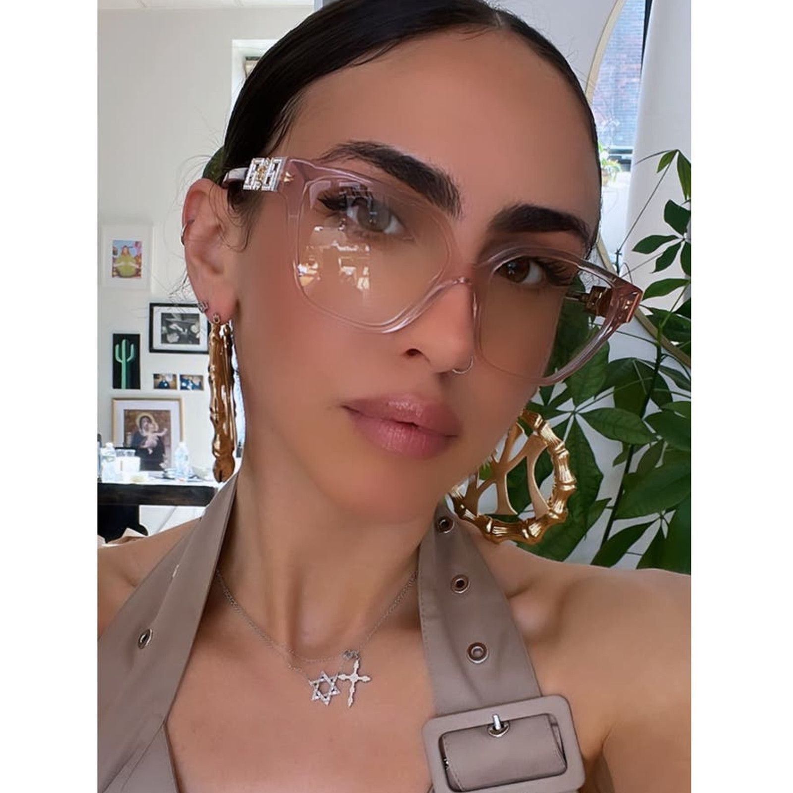 Versace NEW Versace VE3358-B Pink Crystal Strass Oversized Frames Size ONE SIZE - 2 Thumbnail