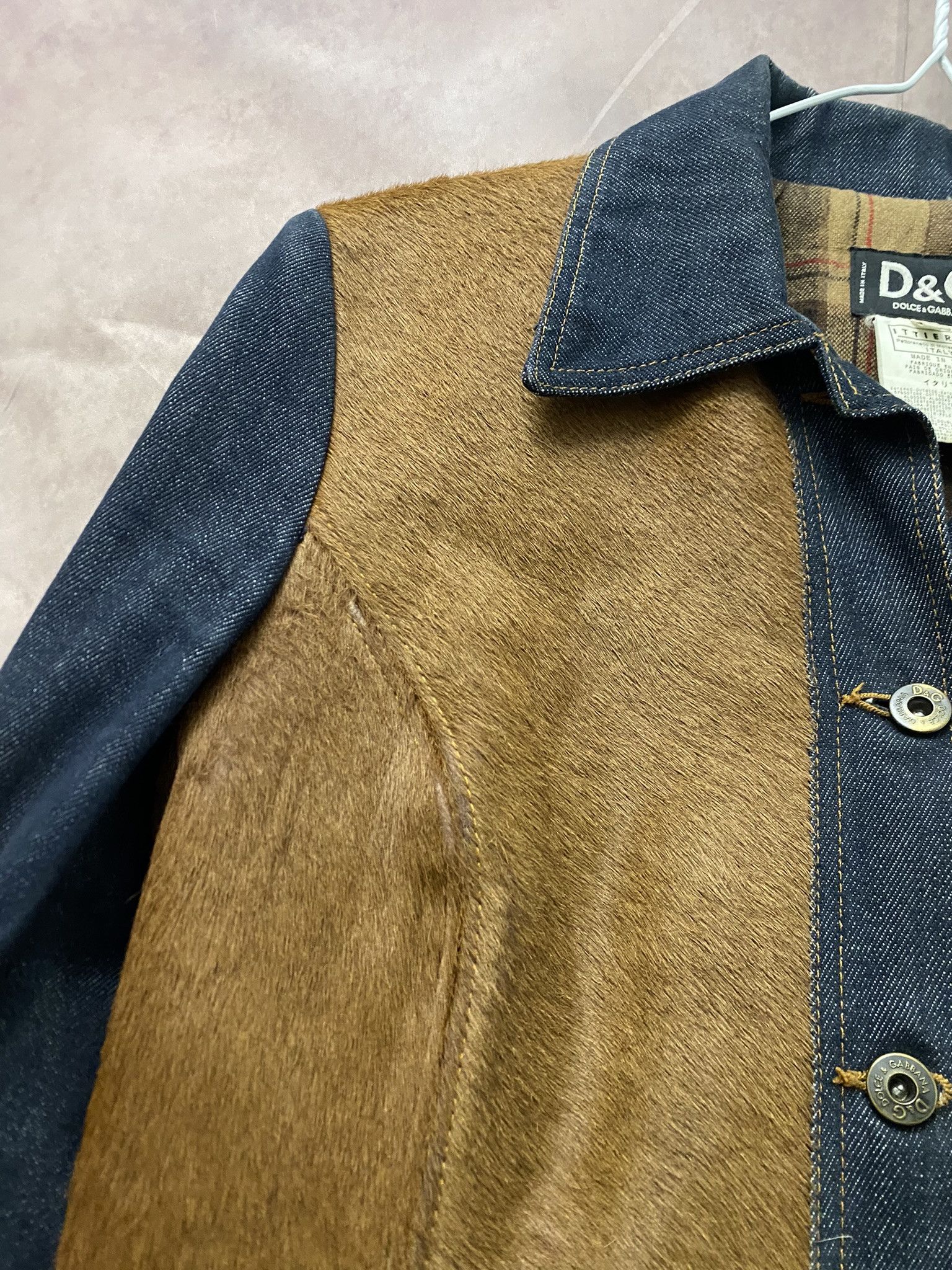 Designer × Dolce & Gabbana Dolce&Gabbana Vintage Jeans and Pony Hair Denim Coat Size M / US 6-8 / IT 42-44 - 5 Thumbnail