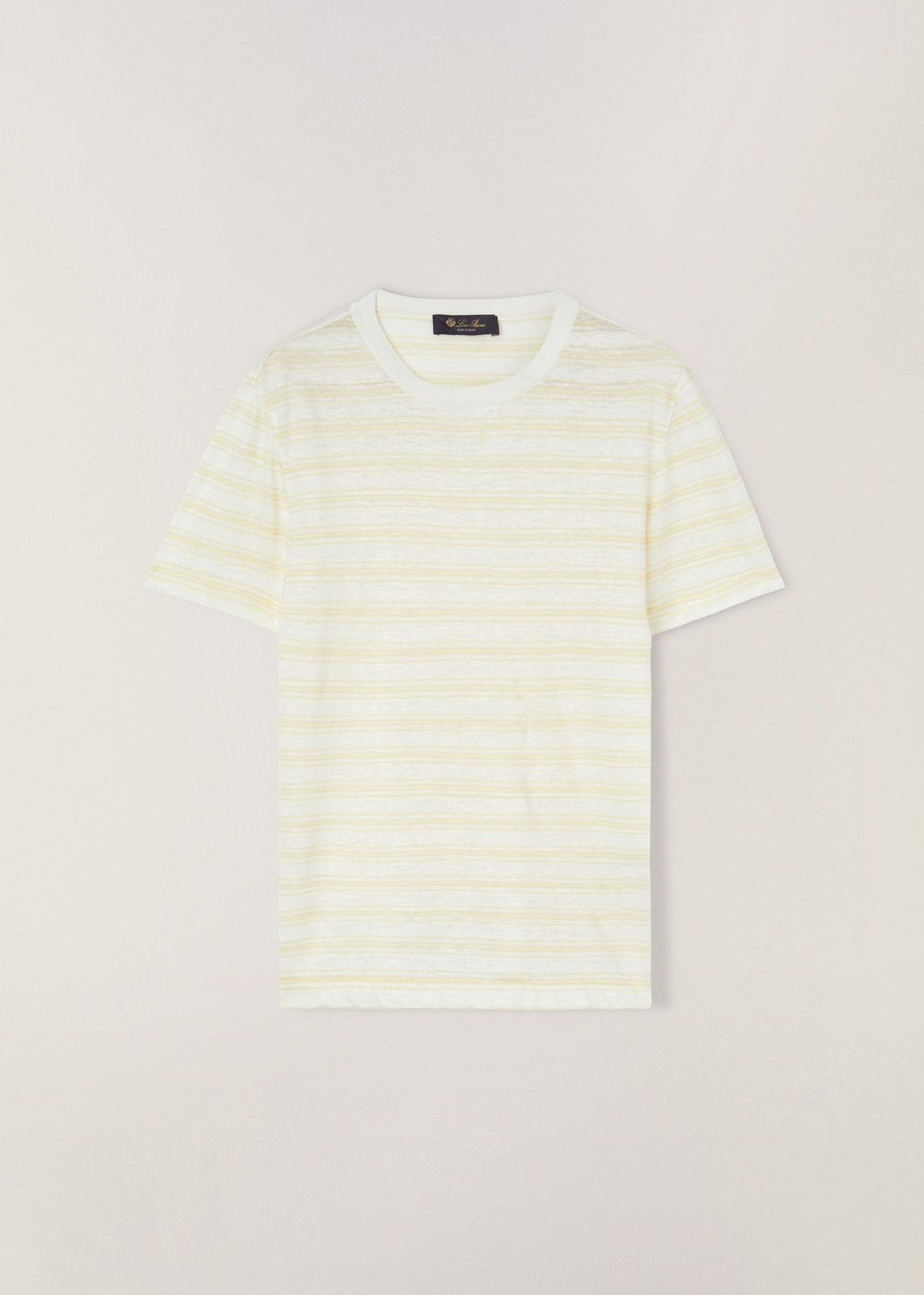 Loro Piana o1srvl11e1224 Stromboli T-Shirt in White & Yellow Size L / US 10 / IT 46 - 1 Thumbnail