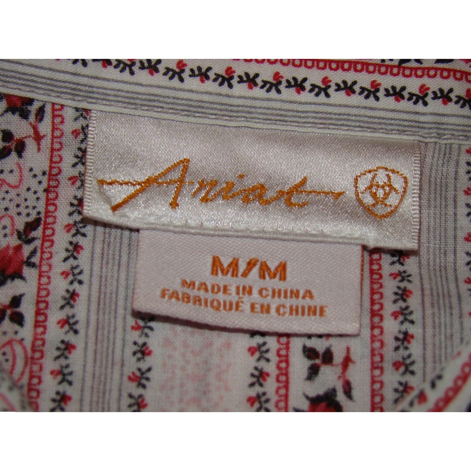 Ariat Ariat Womens Medium Snap Roses Ribbon Trim Western Long Sleeve Shirt Size M / US 6-8 / IT 42-44 - 5 Thumbnail