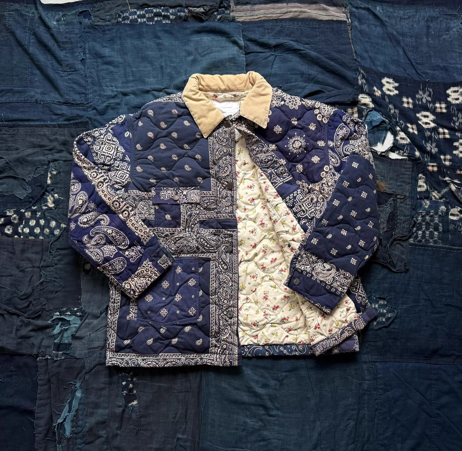 NUBIAN Nubian READYMADE BANDANA DISTRESSED JACKET BLUE 4 Size US XL / EU 56 / 4 - 2 Thumbnail