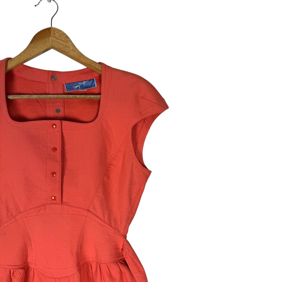 Thierry Mugler 🌟THIERRY MUGLER DRESS SNAP BUTTON SLEEVELESS Size S / US 4 / IT 40 - 8 Thumbnail