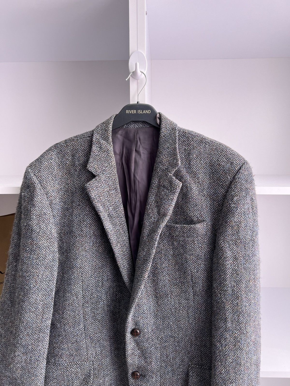 Harris Tweed × Vintage Vintage Harris Tweed Grey Blazer Size US L / EU 52-54 / 3 - 6 Thumbnail