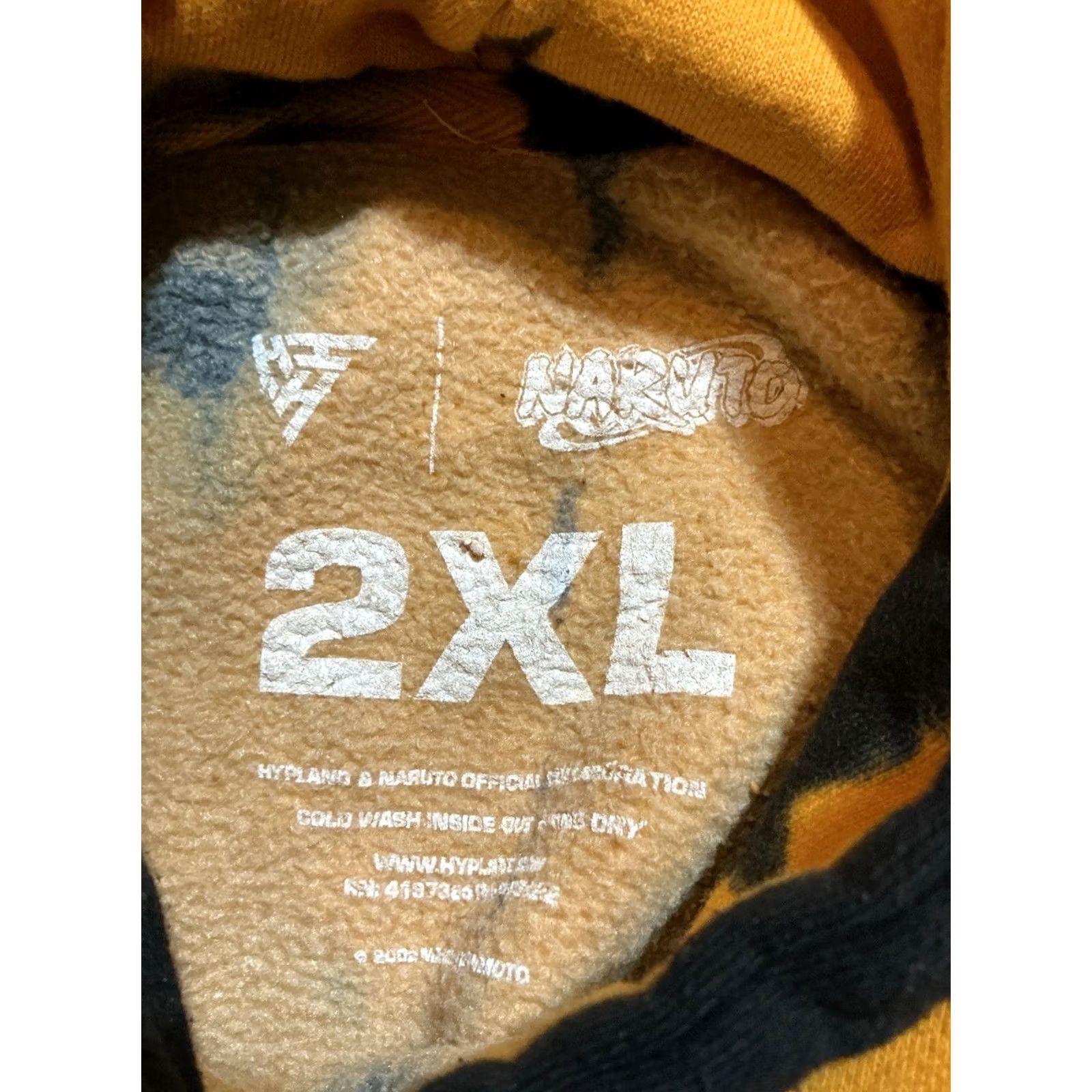 Hypland Hypland Naruto Hoodie Mens 2XL Pullover Fleece Tie Dye Yellow Black Manga Anime Zebra? Size US XXL / EU 58 / 5 - 5 Thumbnail