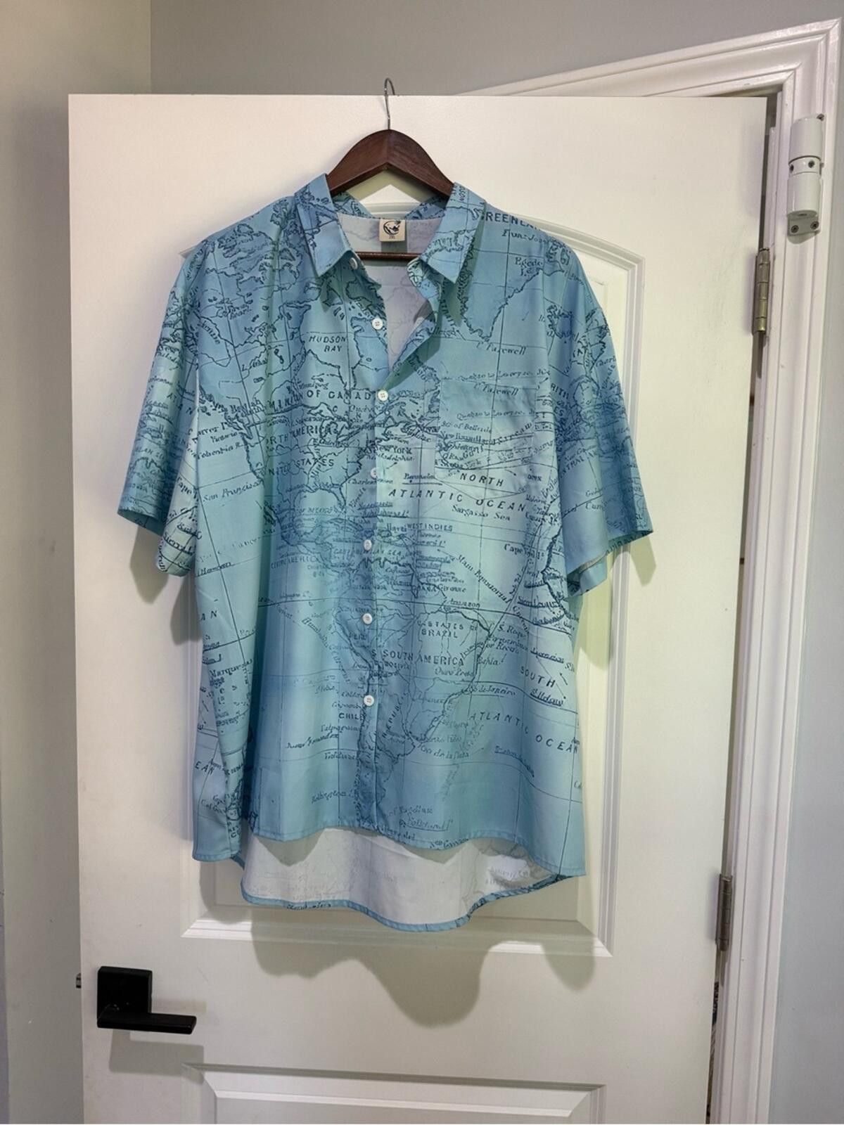 Other Light Blue Map-Print Short Sleeve Shirt Size US XXL / EU 58 / 5 - 3 Thumbnail