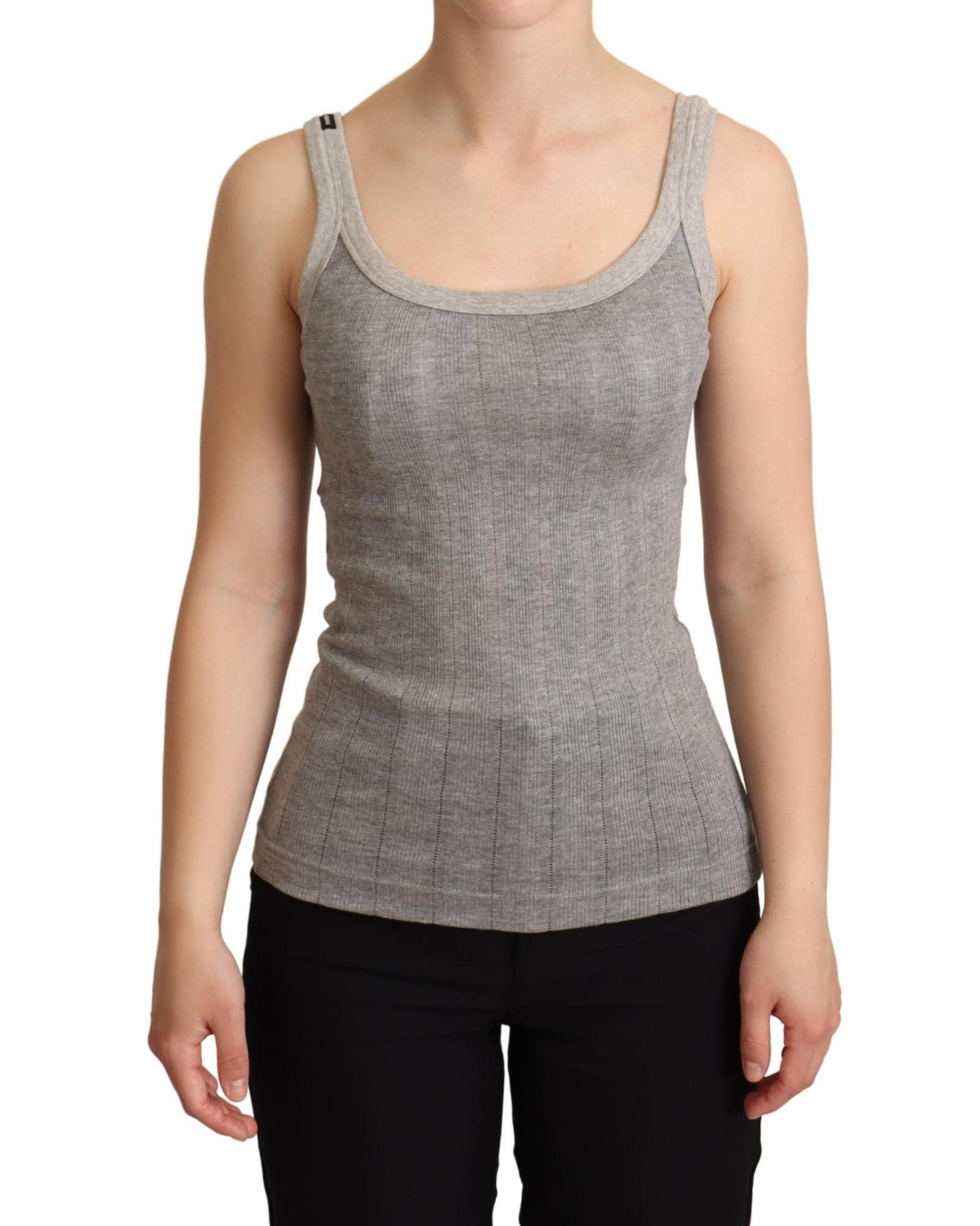 Image of Dolce Gabbana Gorgeous Sleeveless Top - Made In Italy in Grey, Women's (Size XS)