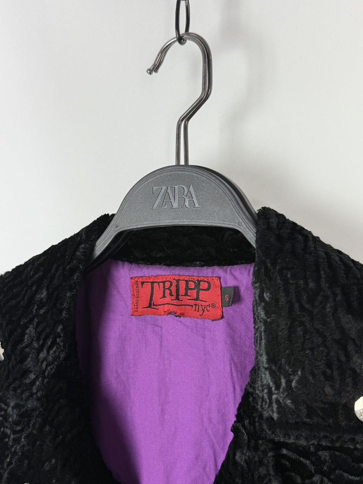 Tripp NYC Y2K Tripp NYC Black Textured Velvet Moto Rider Jacket Gothic Size S / US 4 / IT 40 - 7 Thumbnail