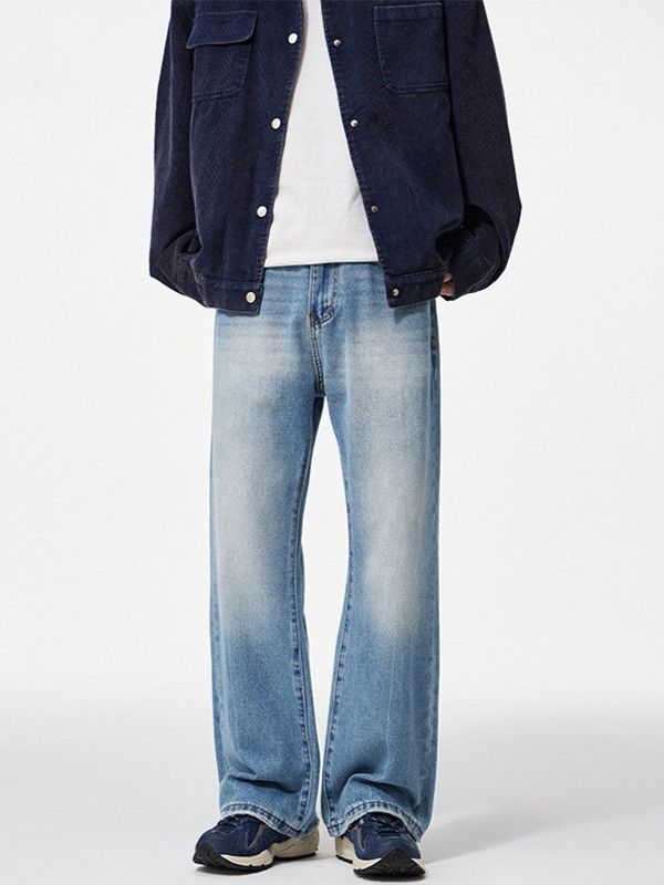 Japanese Brand Men's distressed cleanfit loose wide-leg casual flared jeans Size US 32 / EU 48 - 1 Thumbnail