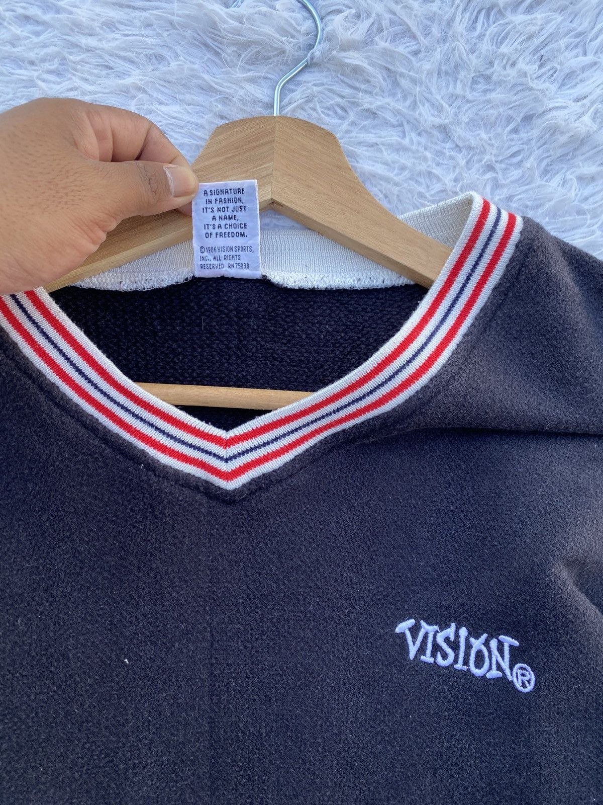 Vision Streetwear Rare Vintage 90s Vision Streetwear V Neck Sweatshirt Size US XL / EU 56 / 4 - 11 Thumbnail