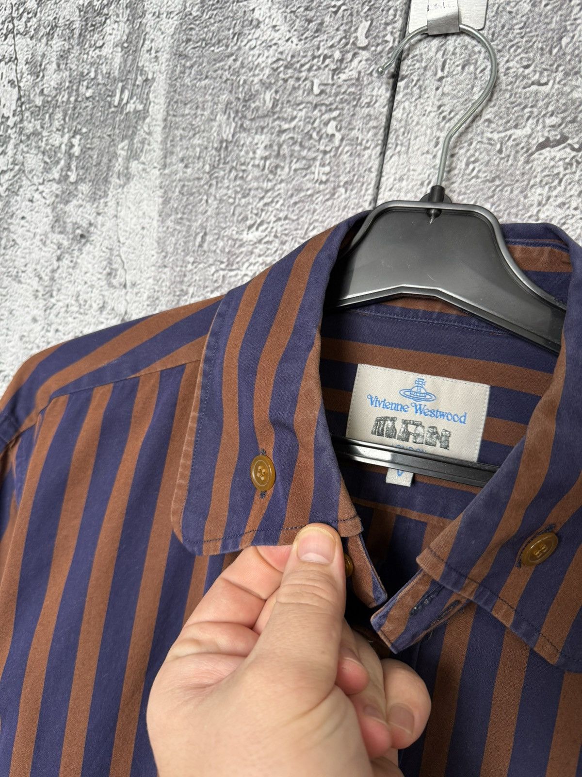 Vivienne Westwood Vivienne Westwood Striped Button Shirt Orb Logo Long Sleeve Size US XL / EU 56 / 4 - 8 Thumbnail