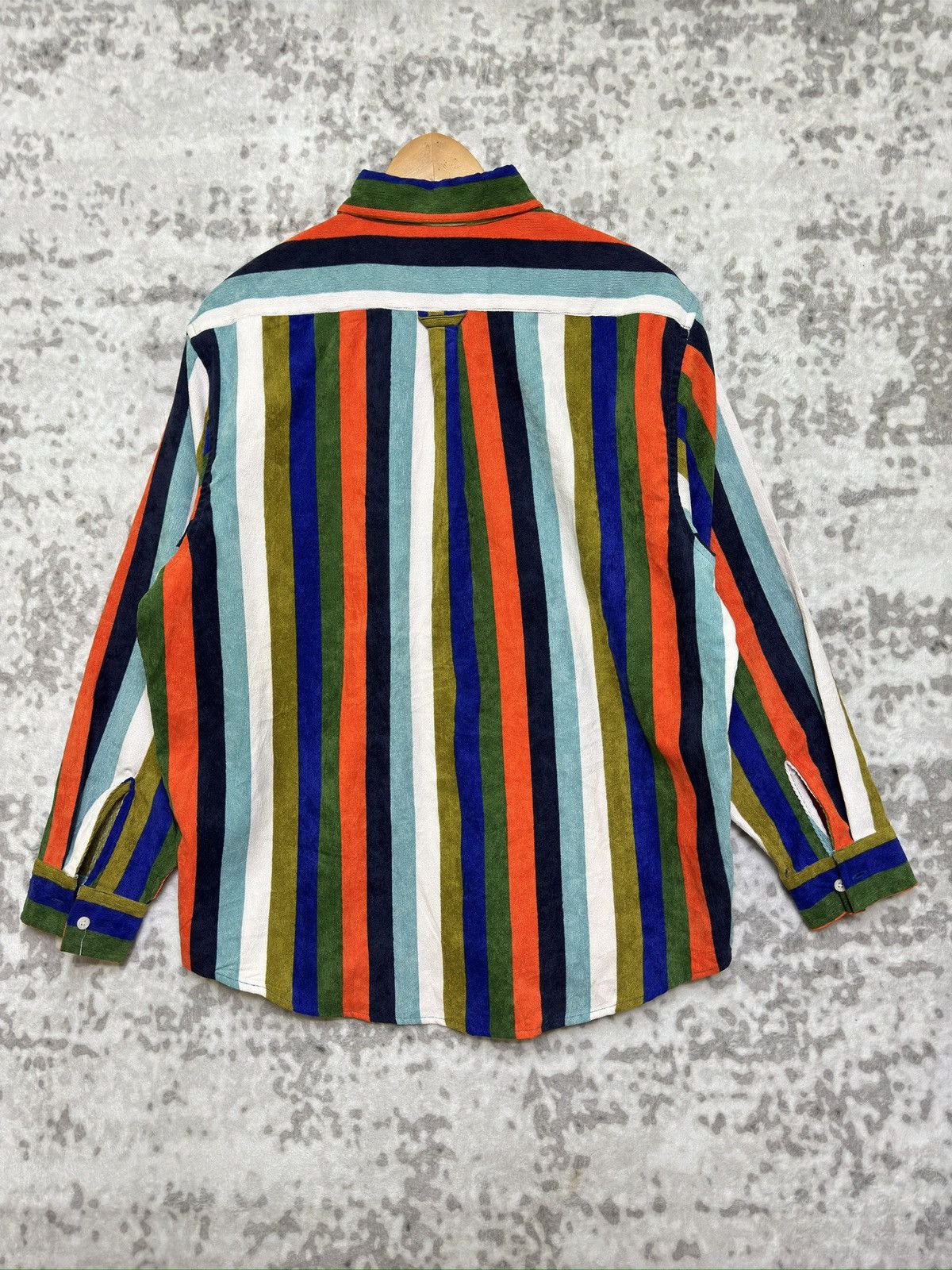 Japanese Brand Temptation Stripe Colour way Pattern Button Up Long Sleeve Size US XL / EU 56 / 4 - 2 Thumbnail