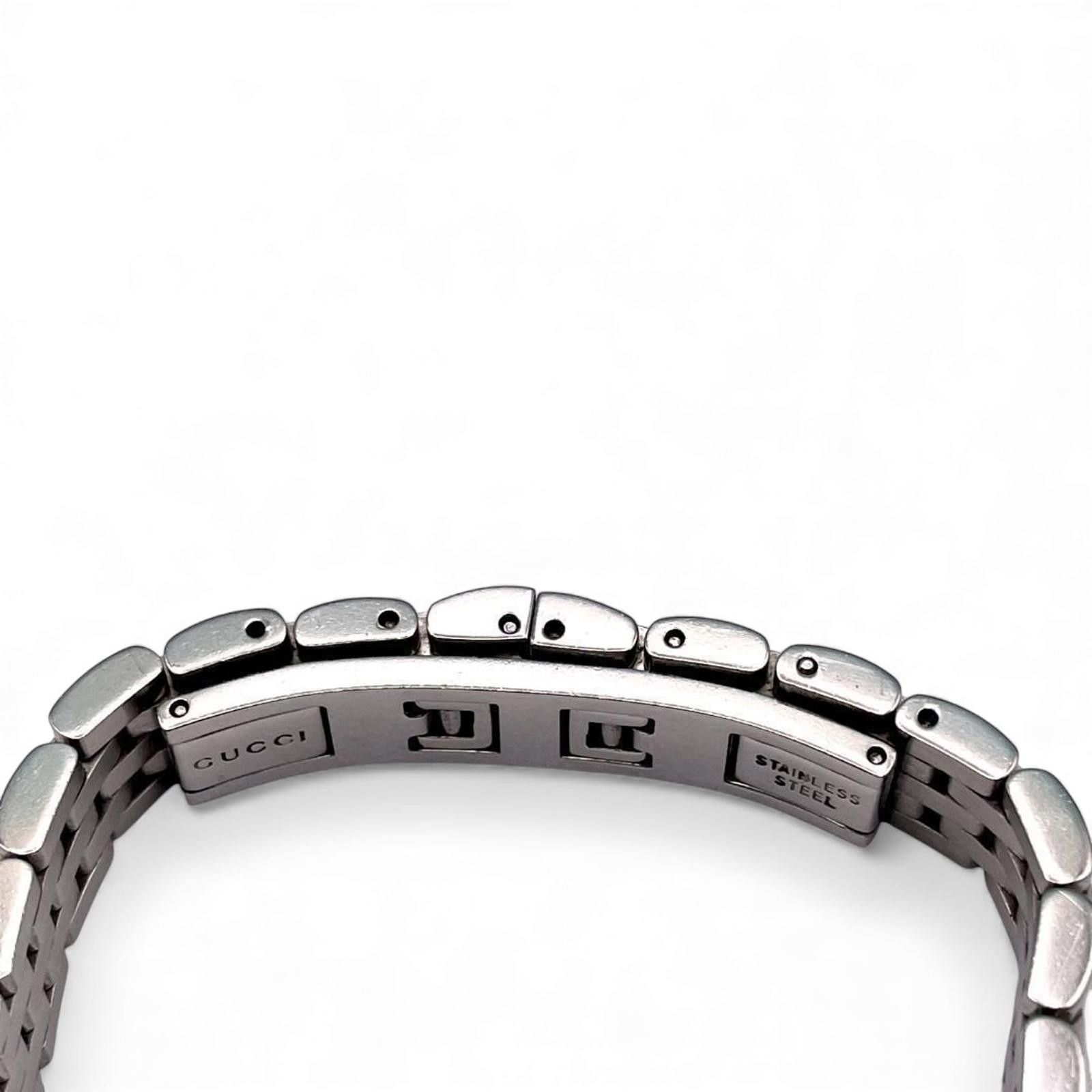 Gucci Gucci - Rare Silver Wristwatch with Square Black Dial Size ONE SIZE - 8 Thumbnail