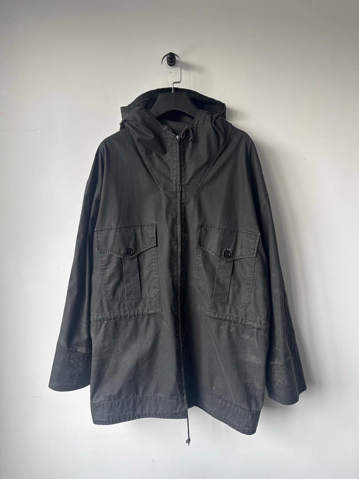 Helmut Lang Black Hooded Utility Jacket with Pockets Size US M / EU 48-50 / 2 - 1 Thumbnail