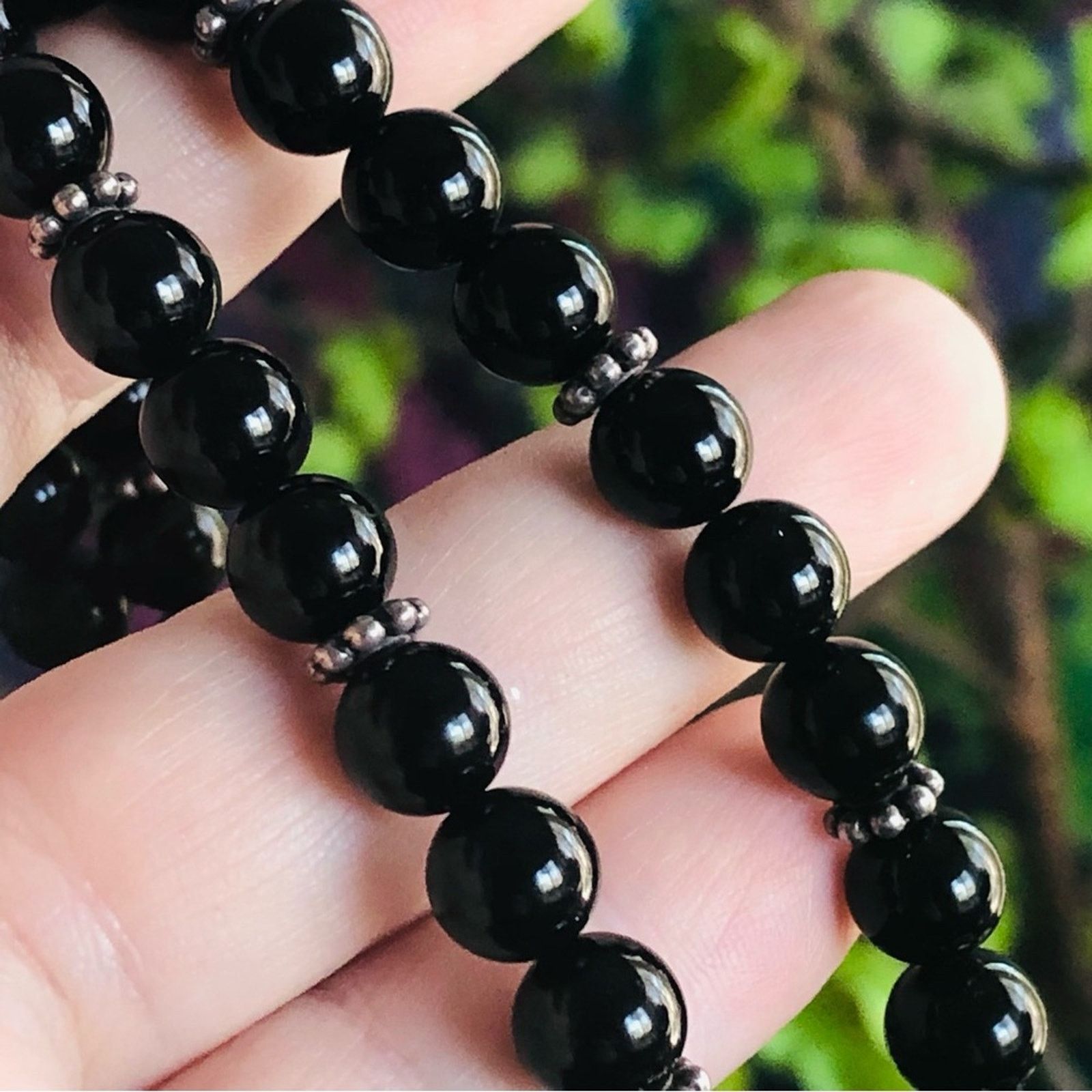 Vintage Vintage 80s-90s handmade black chalcedony beaded necklace Size ONE SIZE - 8 Thumbnail