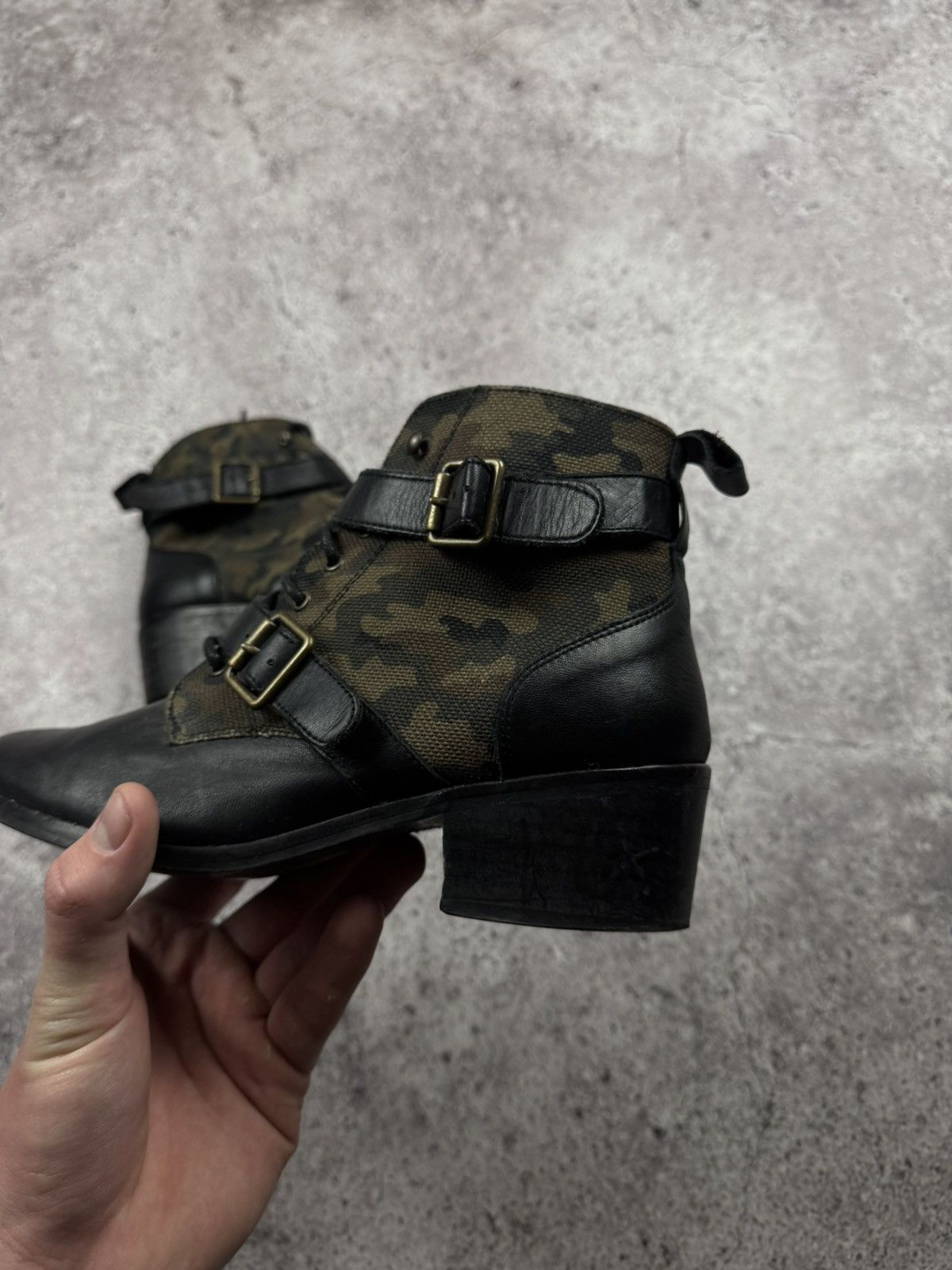 Vintage Vintage Leather Cowboy Japanesse Camo Y2K Boots Heels Rare Size US 9 / IT 39 - 16 Thumbnail