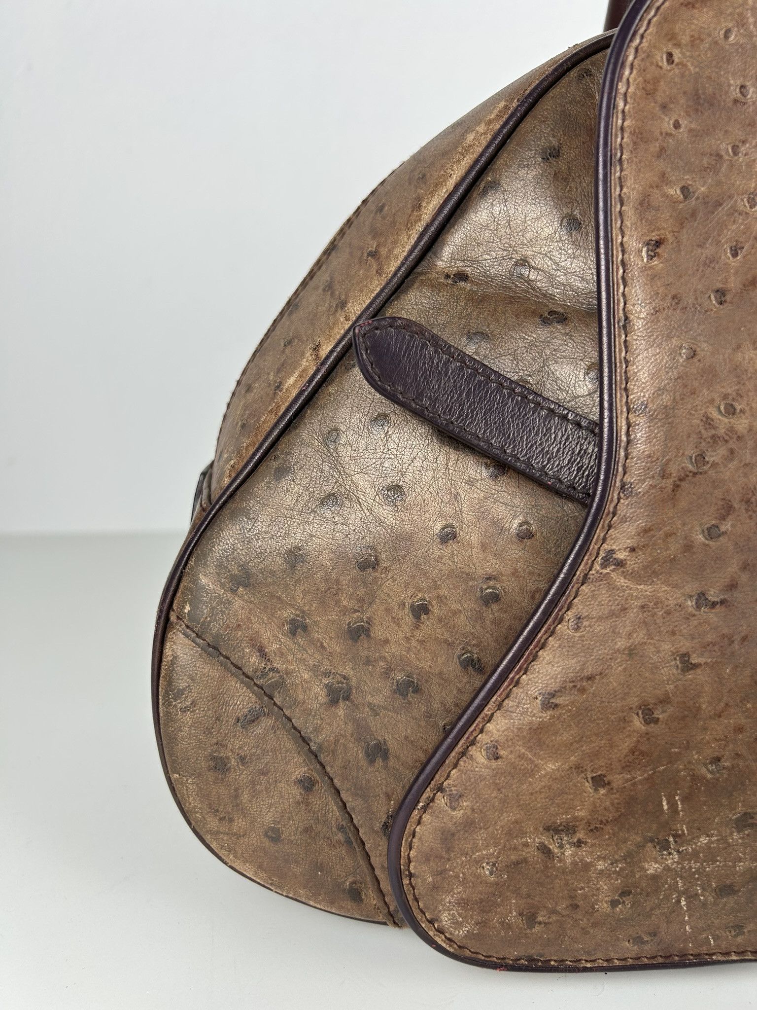 Dior 2000 Dior by John Galliano double saddle leather bowling bag Size ONE SIZE - 17 Thumbnail