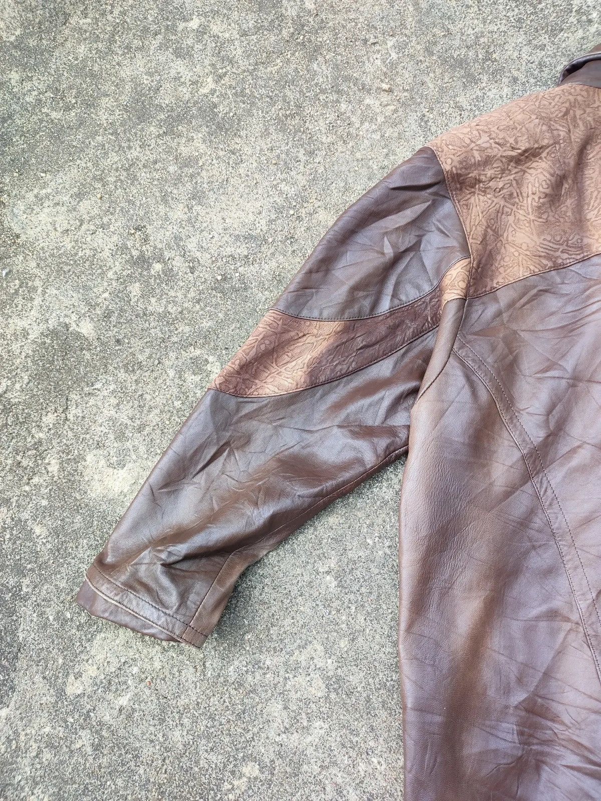 Genuine Leather Vintage Lamandora Two-Tone Leather Coat – Made in Japan Size US M / EU 48-50 / 2 - 9 Thumbnail