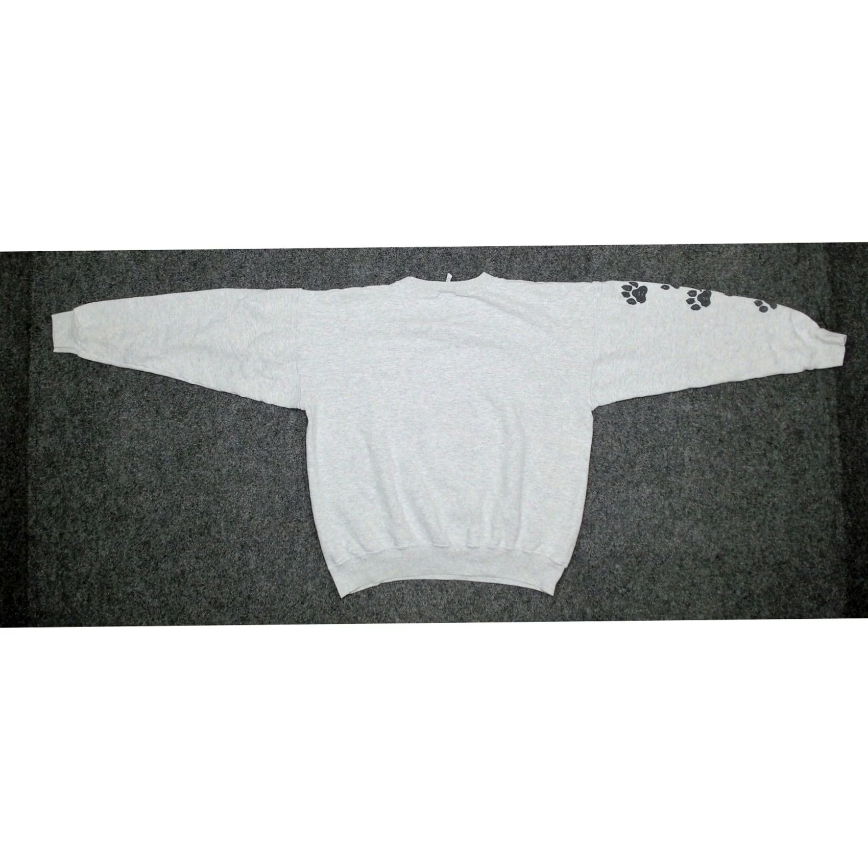 Vintage VINTAGE 90s Little Brownie Originals Husky Sled Dog Paw Print Gray Sweatshirt Mens XL Size US XL / EU 56 / 4 - 7 Thumbnail