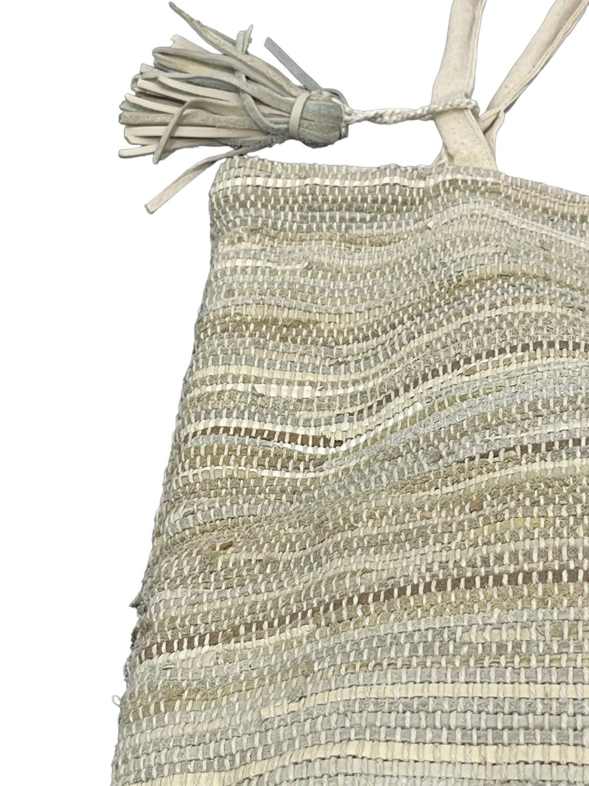 Genuine Leather Woven Leather Handcraft Handmade Japan Tote Bag 3🟩 Size ONE SIZE - 8 Thumbnail