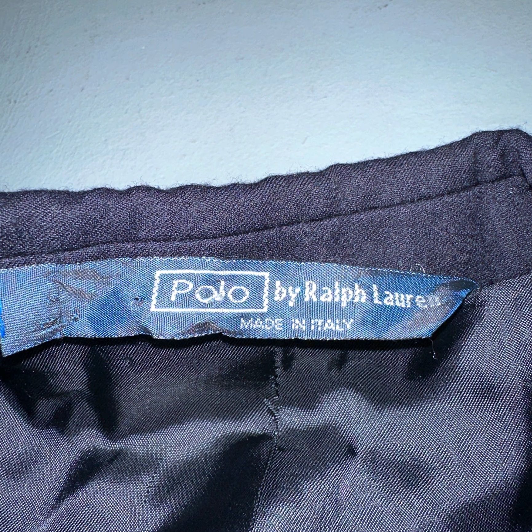 Polo Ralph Lauren VINTAGE Polo Ralph Lauren Women's Blazer Jacket 16 Wool Navy Blue 80s Designer Preppy Made in Italy Size XXL / US 16-18 / IT 52-54 - 3 Thumbnail