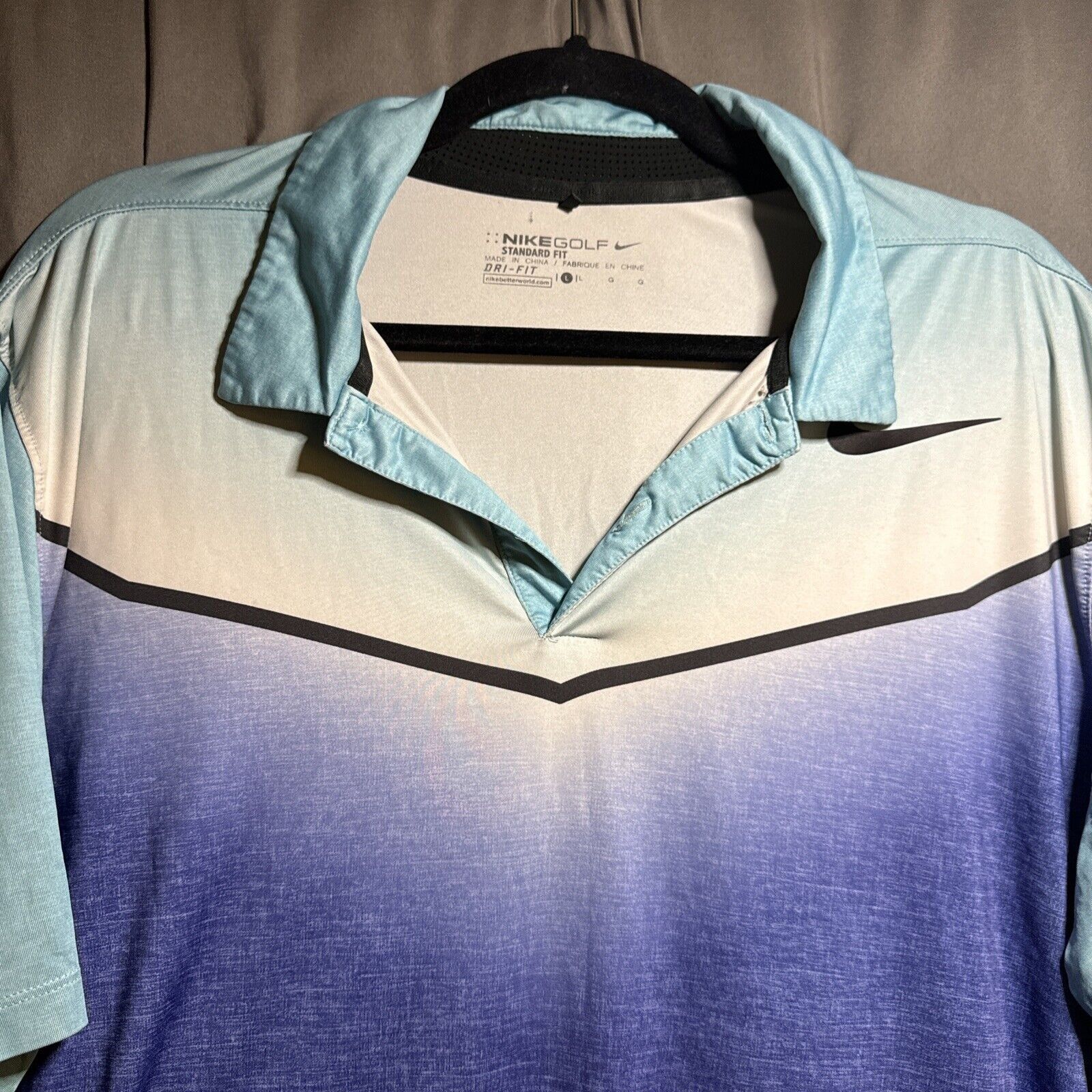 Nike Nike Golf Standard Fit Dri-Fit Polo Shirt Blue Men's Size La Size US L / EU 52-54 / 3 - 7 Thumbnail