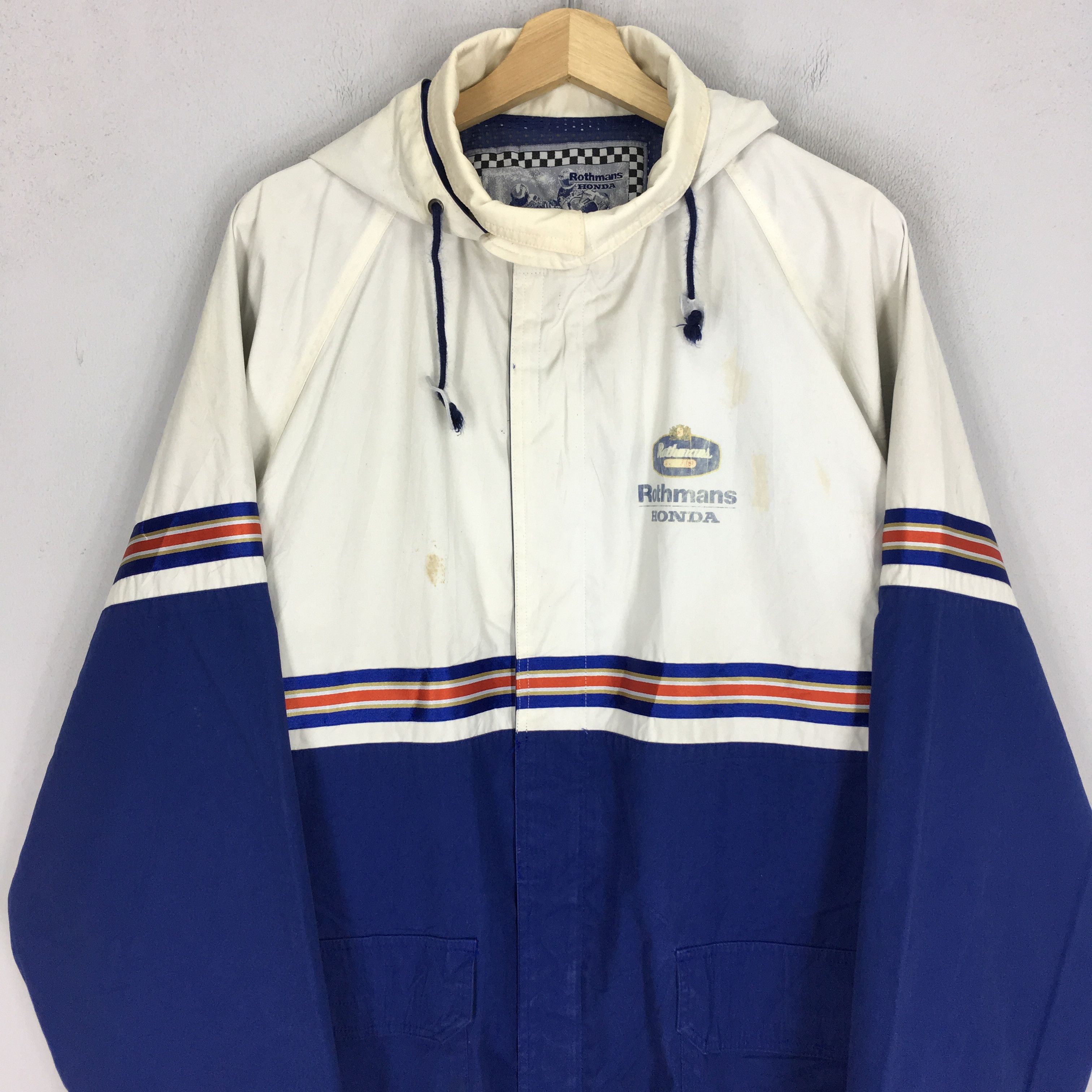 Honda Vintage 90s Honda Rothmans Racing Team Motorsports Jacket Size US L / EU 52-54 / 3 - 4 Thumbnail