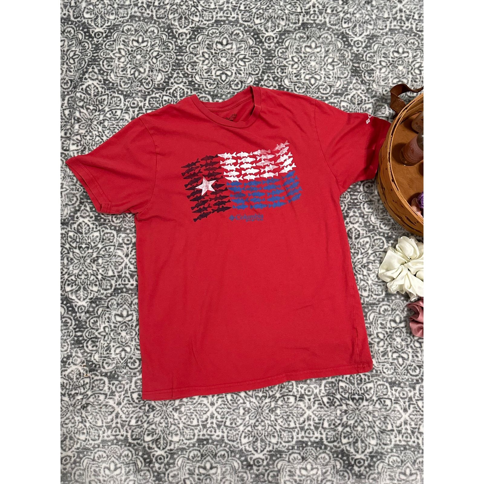 Columbia Columbia PFG Tshirt American Flag Size Medium Short Sleeve Size US M / EU 48-50 / 2 - 2 Thumbnail
