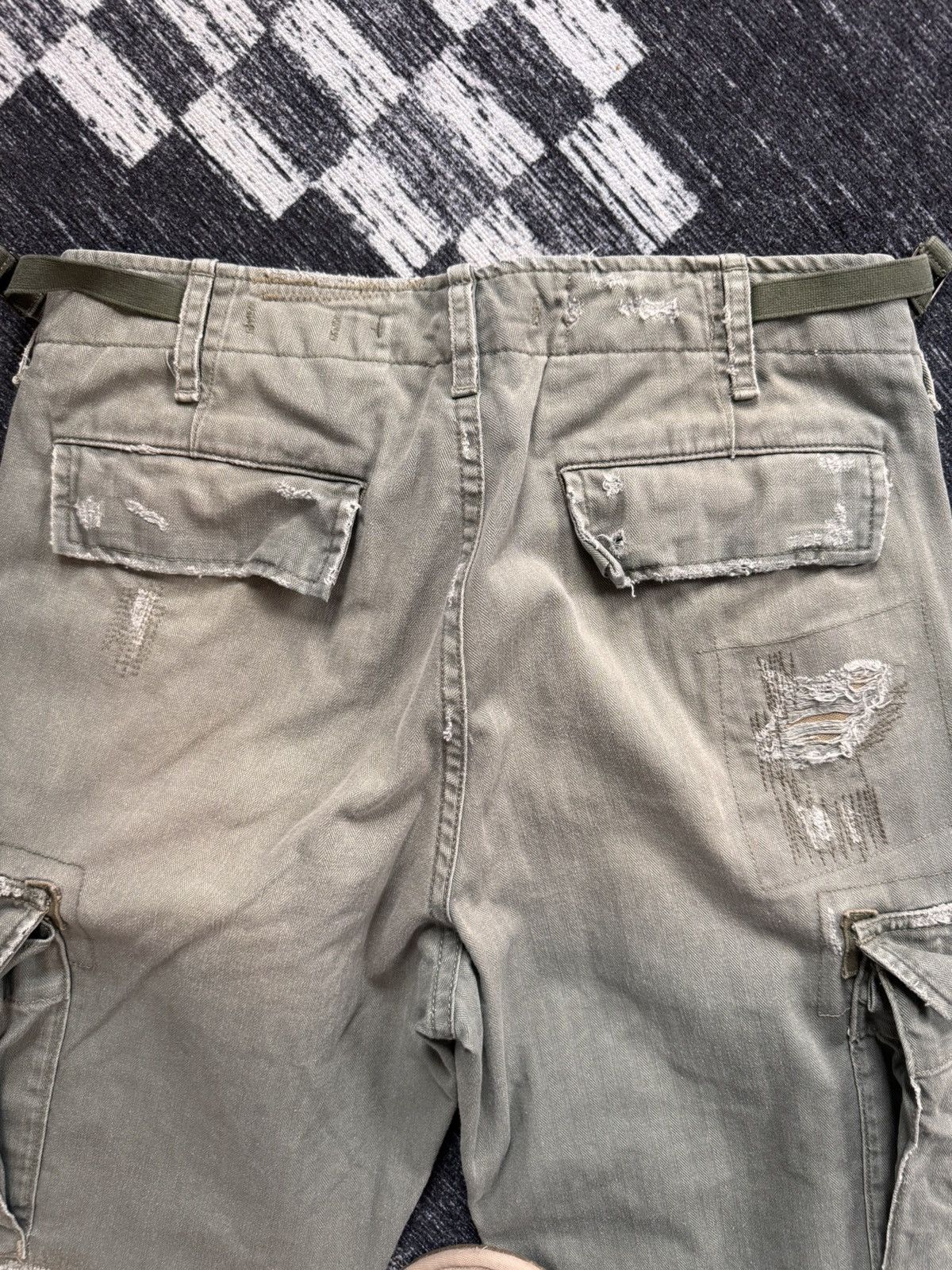 Denim & Supply Ralph Lauren Denim & Supply Ralph Lauren Distressed Patch Cargo Pants Size US 29 - 16 Thumbnail