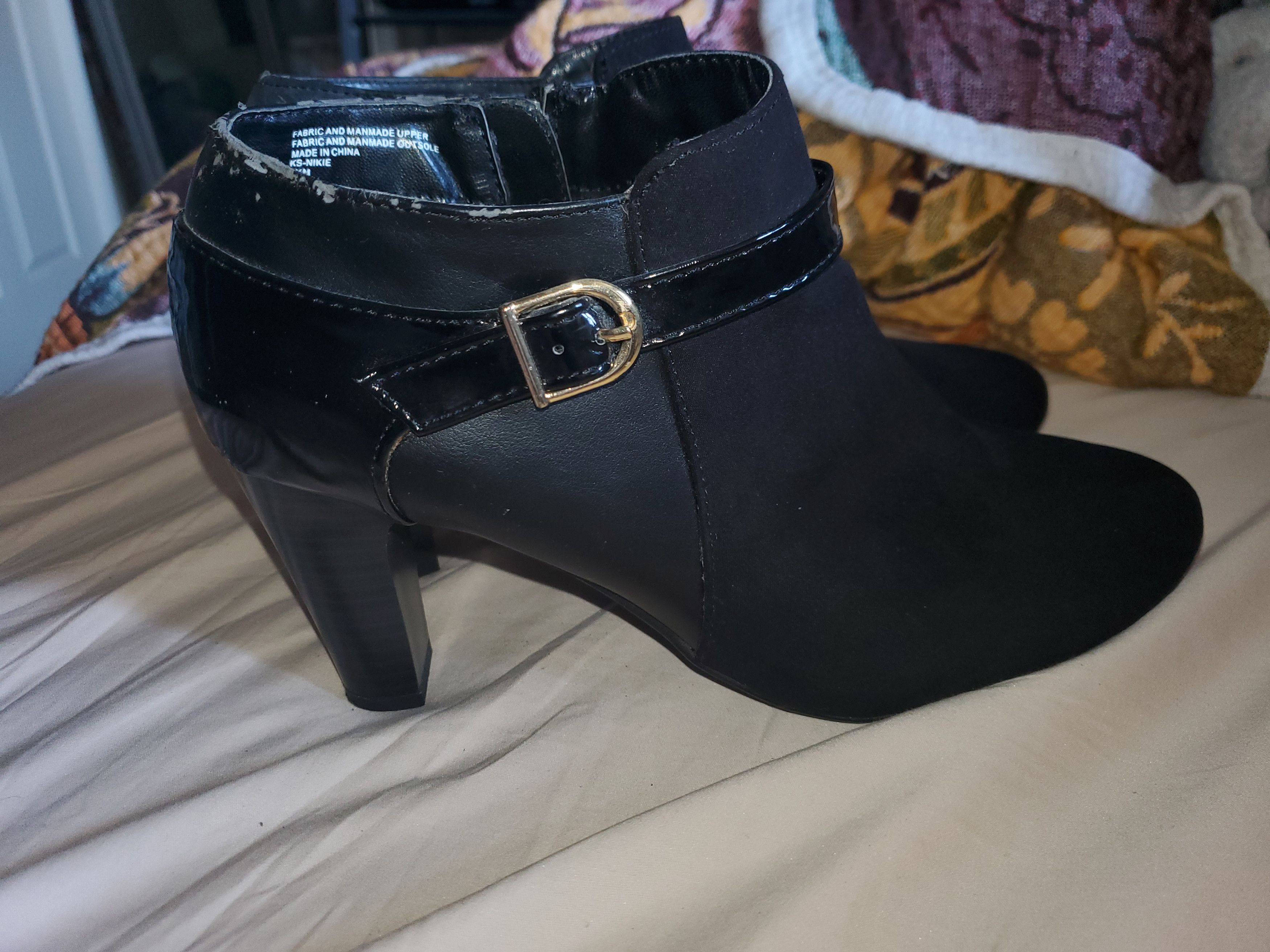 Vintage Vintage Karen Scott black suede + leather ankle boots Size US 9.5 / IT 39.5 - 6 Thumbnail