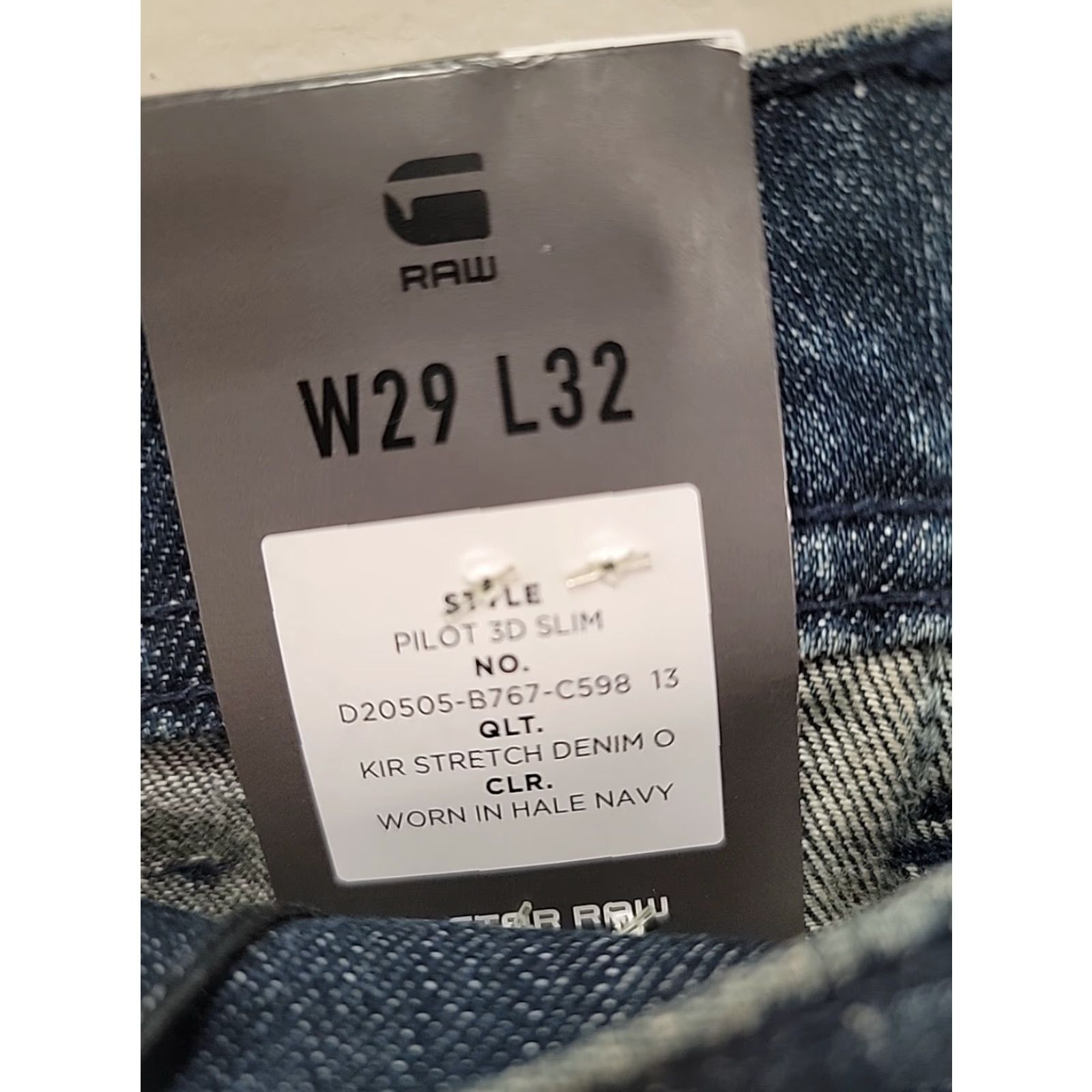 G-Star G Star Raw Jeans Slim Men's 29x32 Denim Blue Navy 3D Pilot Straight Hip Hop Designer Streetwear Mens Size US 29 - 3 Thumbnail