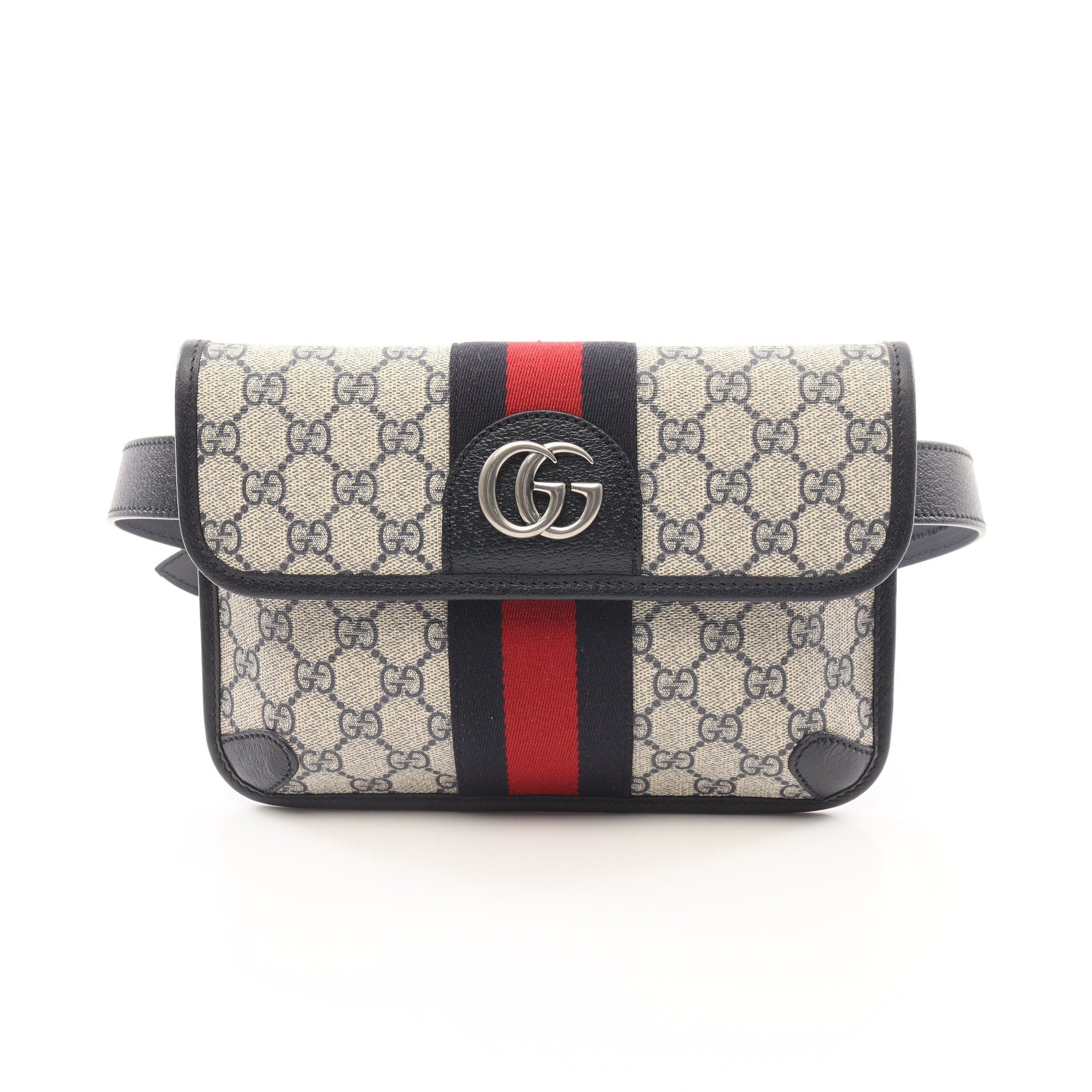 Gucci Gucci Ophidia Belt Bag Body Waist Leather Beige Navy Multicolor Size ONE SIZE - 1 Thumbnail