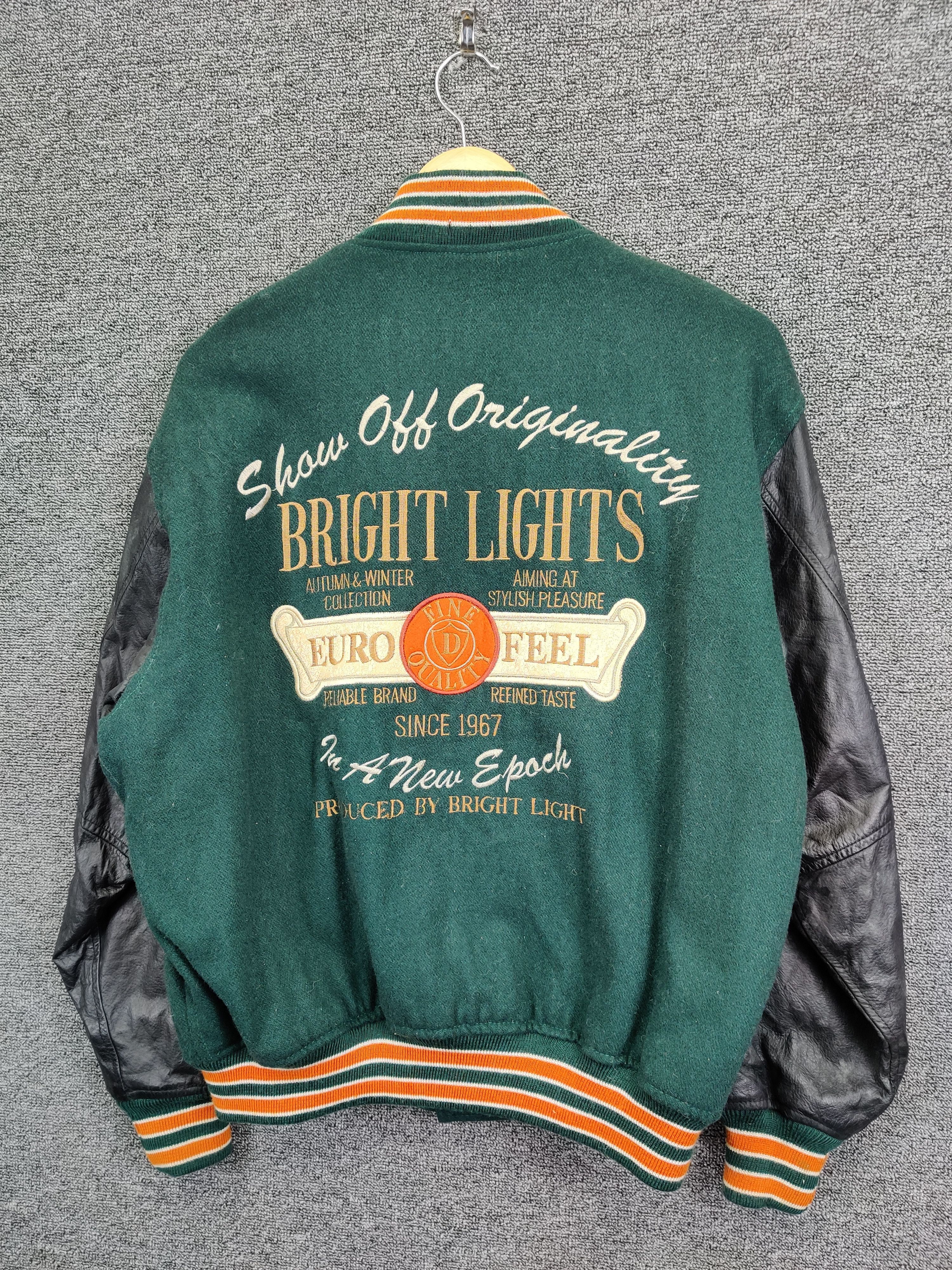 Japanese Brand Vintage Bright Light Embroidery Wool Varsity Leather Jacket Size US M / EU 48-50 / 2 - 2 Thumbnail