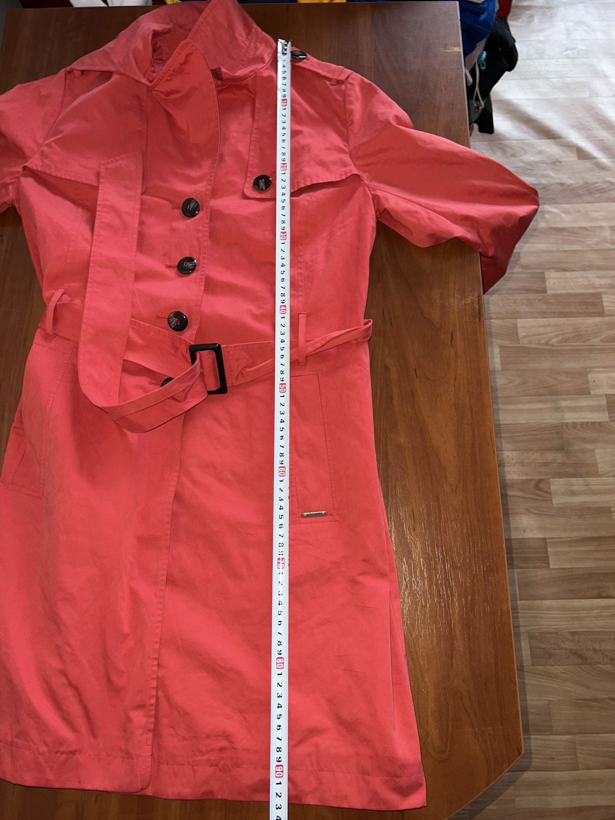 Saint James SAINT JAMES VINTAGE WOMEN PINK/ORANGE SOLID TRENCH COAT SZ 8 Size M / US 6-8 / IT 42-44 - 14 Thumbnail