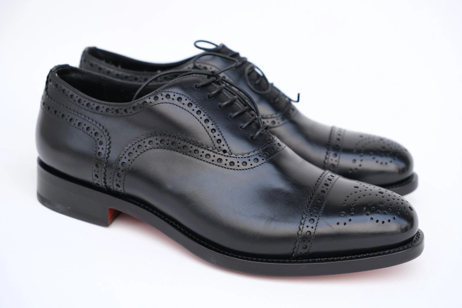 Santoni Santoni Black Leather Oxford Shoes UK 6 US 7 EU 40 Size US 7 / EU 40 - 1 Thumbnail