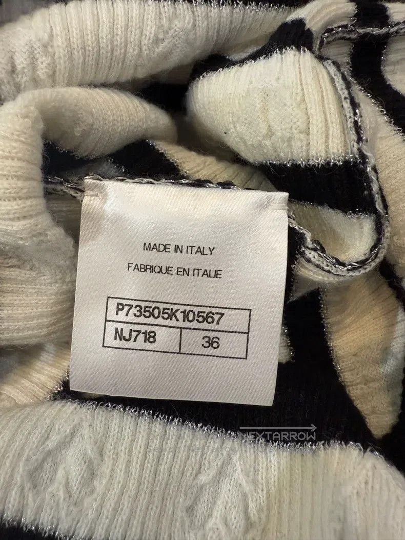 Chanel Chanel Black and white striped knitted short sleeves Size XS / US 0-2 / IT 36-38 - 5 Thumbnail