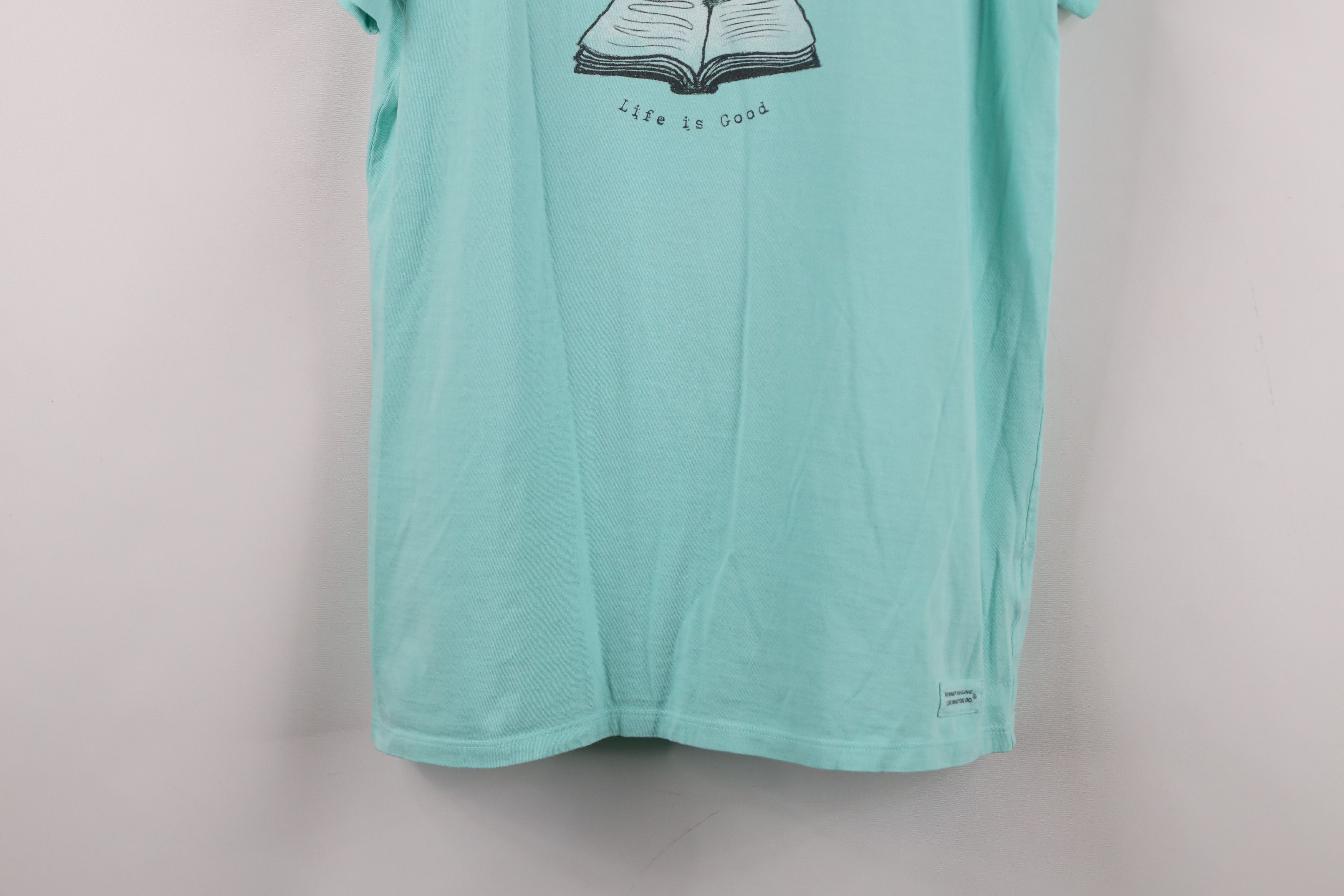 Life is Good Life Is Good Get Lost Let Found Book Nature T-Shirt Teal Size M / US 6-8 / IT 42-44 - 3 Thumbnail