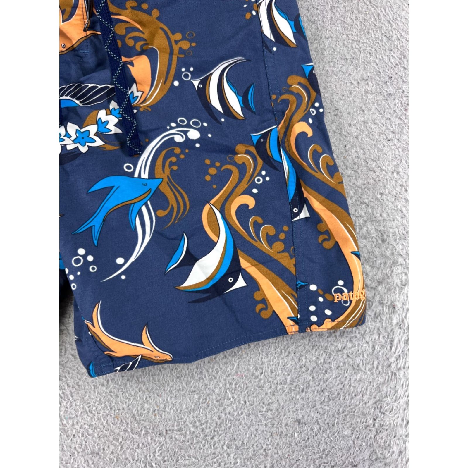 Patagonia Patagonia Men Bottom Trunks 29 Blue Floral Hawaiian Tropical Fish Nylon Swim Surf Size US 29 - 2 Thumbnail