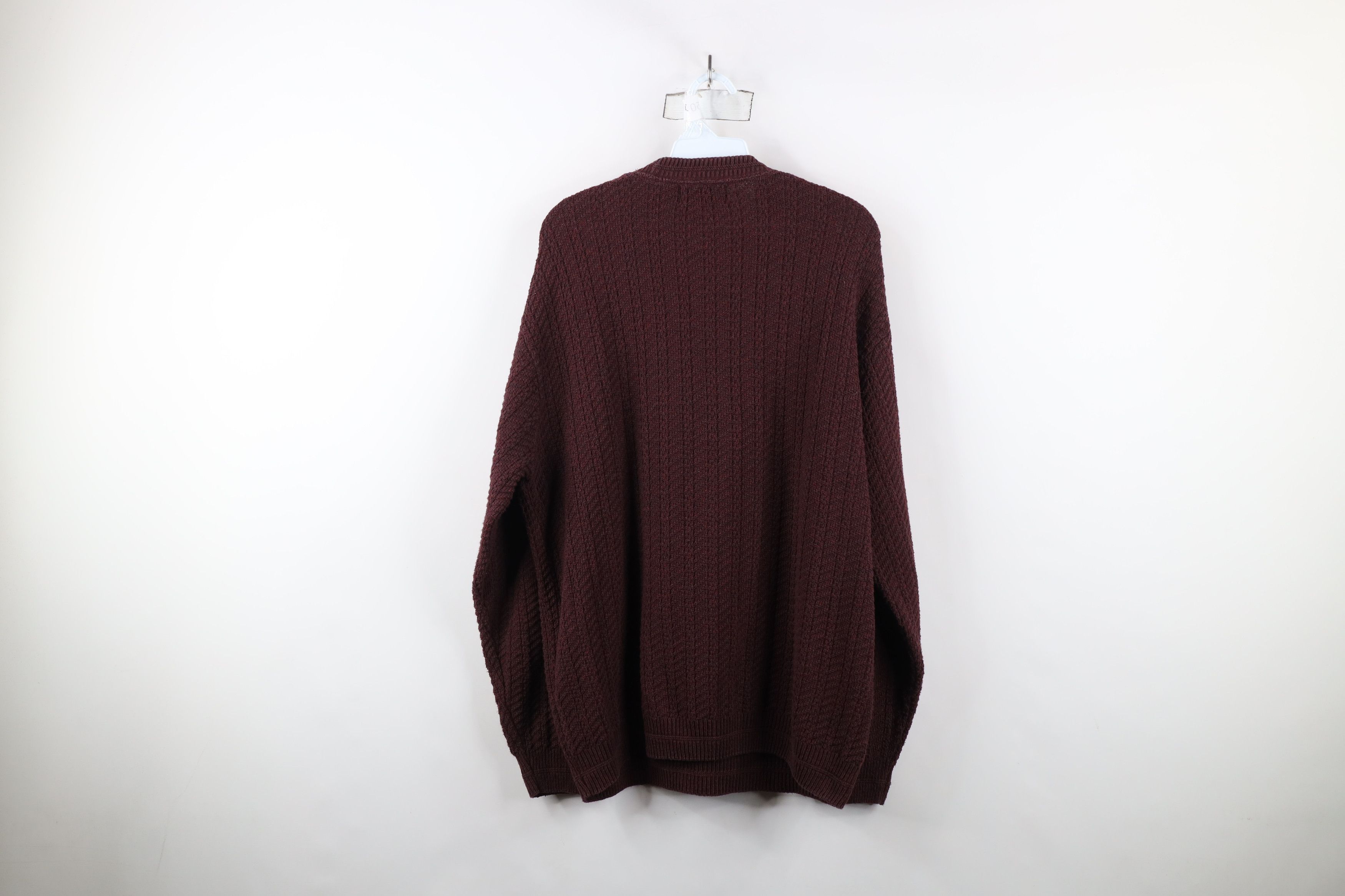 Vintage Vintage 90s Streetwear Hand Framed Knit Crewneck Sweater Red Size US XXL / EU 58 / 5 - 7 Thumbnail