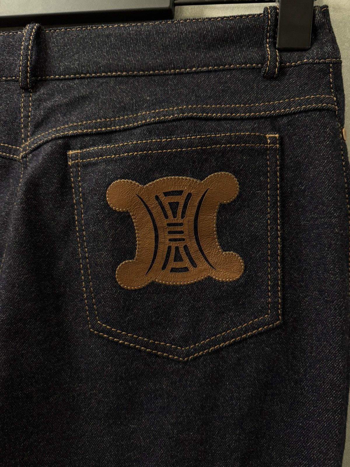 Celine CELINE triomphe Back logo wool flare croped pants vintage Size 28" / US 6 / IT 42 - 9 Thumbnail