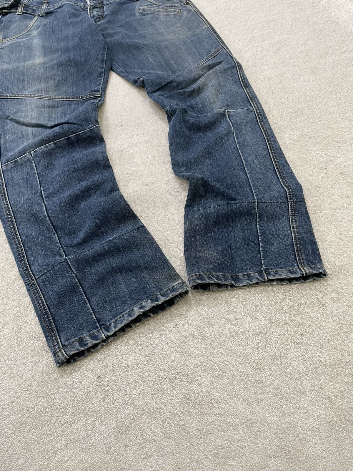 2000s Black Label Double Waist Denim Embroidered Y2K Japan