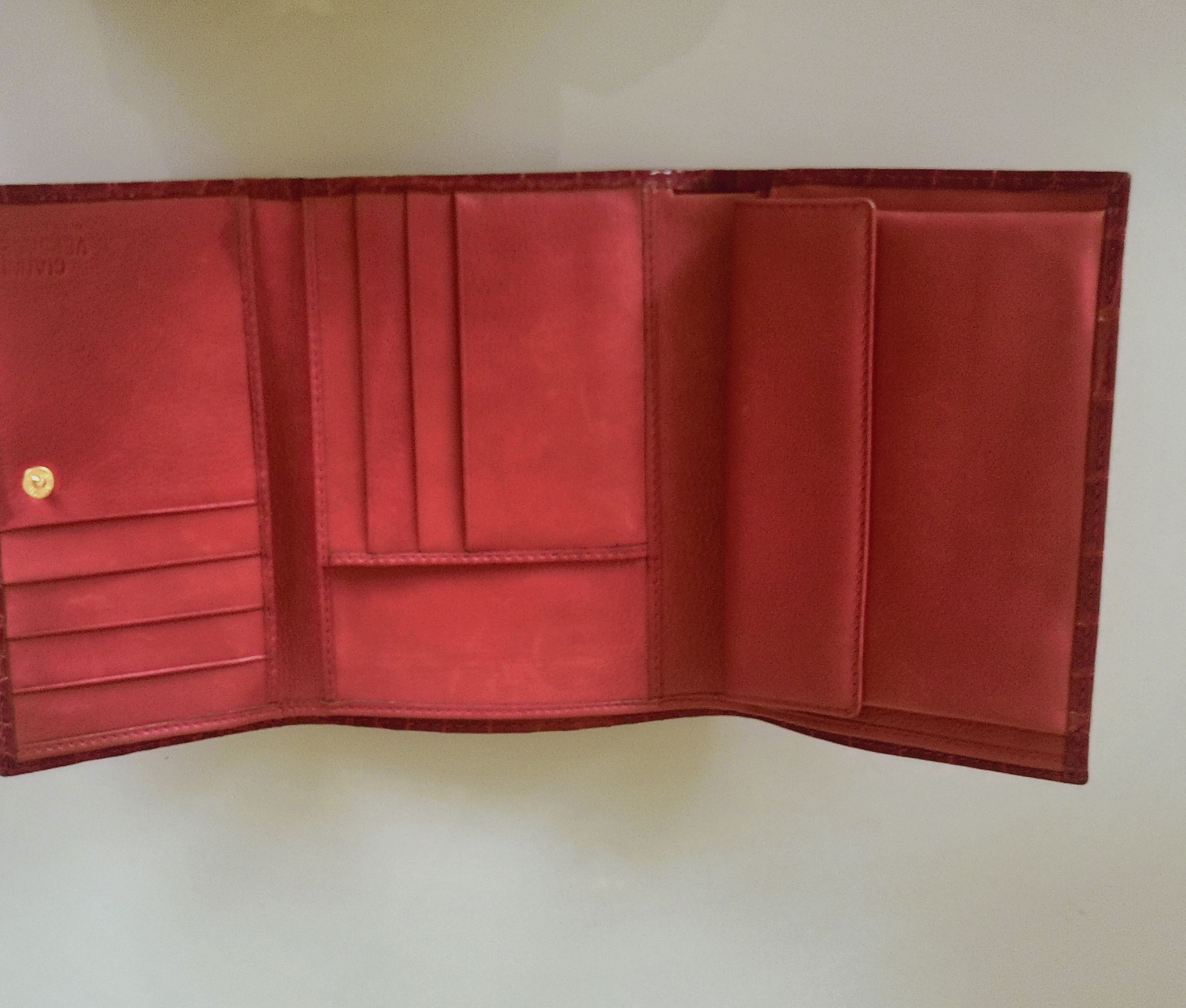 Versace Vintage Gianni Versace black croc embossed leather wallet. Size ONE SIZE - 3 Thumbnail