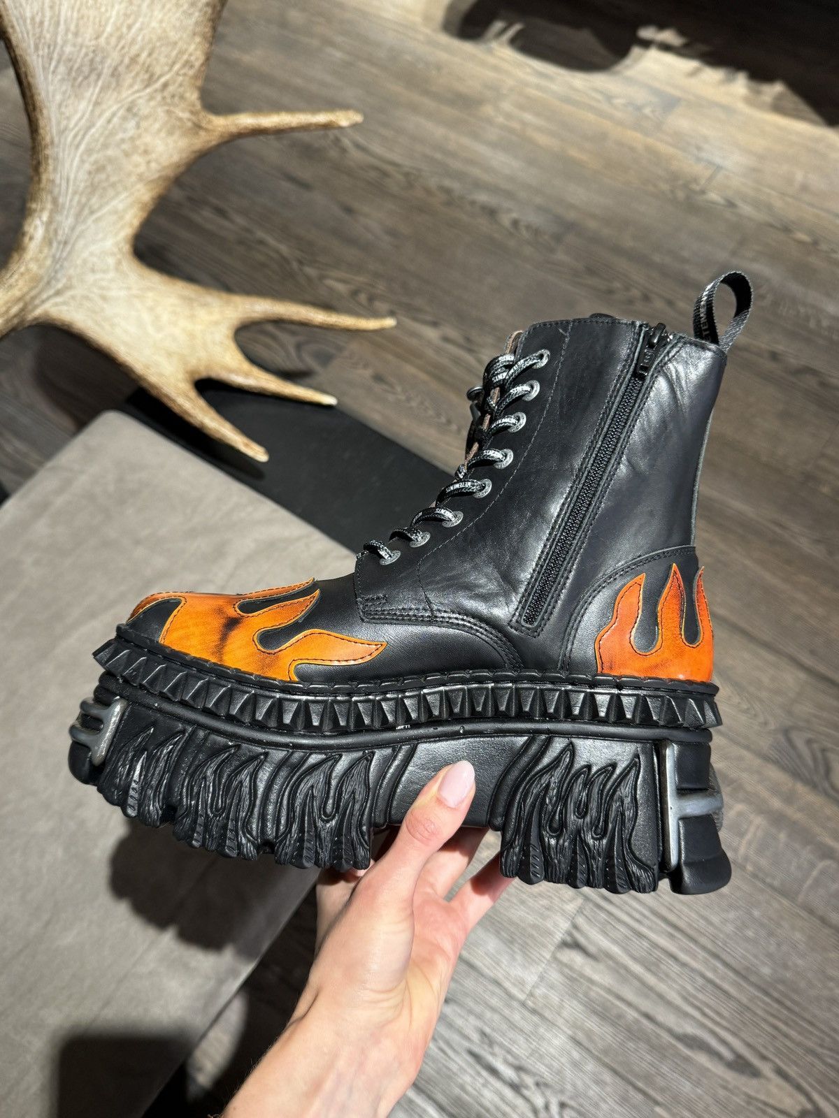 New Rock × Vetements Vetements New Rock Black Flame Boots Size US 6 / EU 39 - 5 Thumbnail