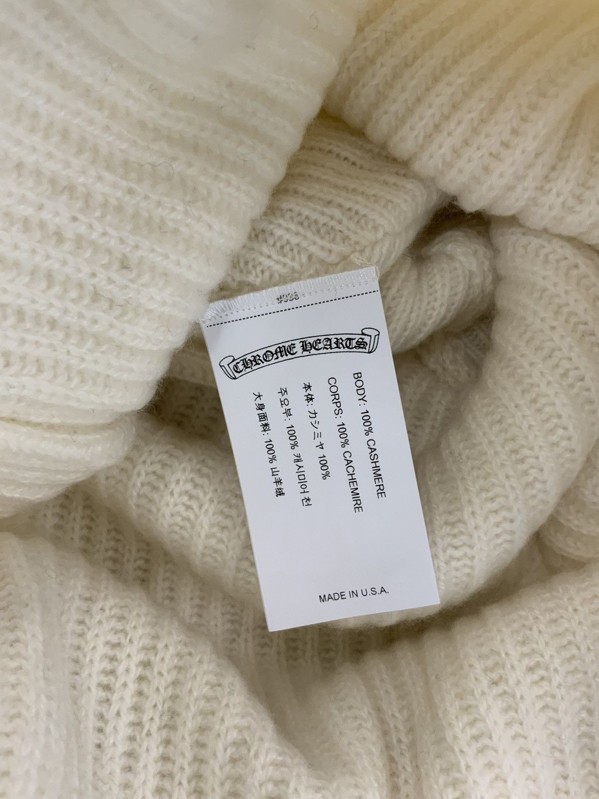Chrome Hearts CHROME HEARTS ASPEN CASHMERE KNIT BEANIE Size ONE SIZE - 3 Thumbnail